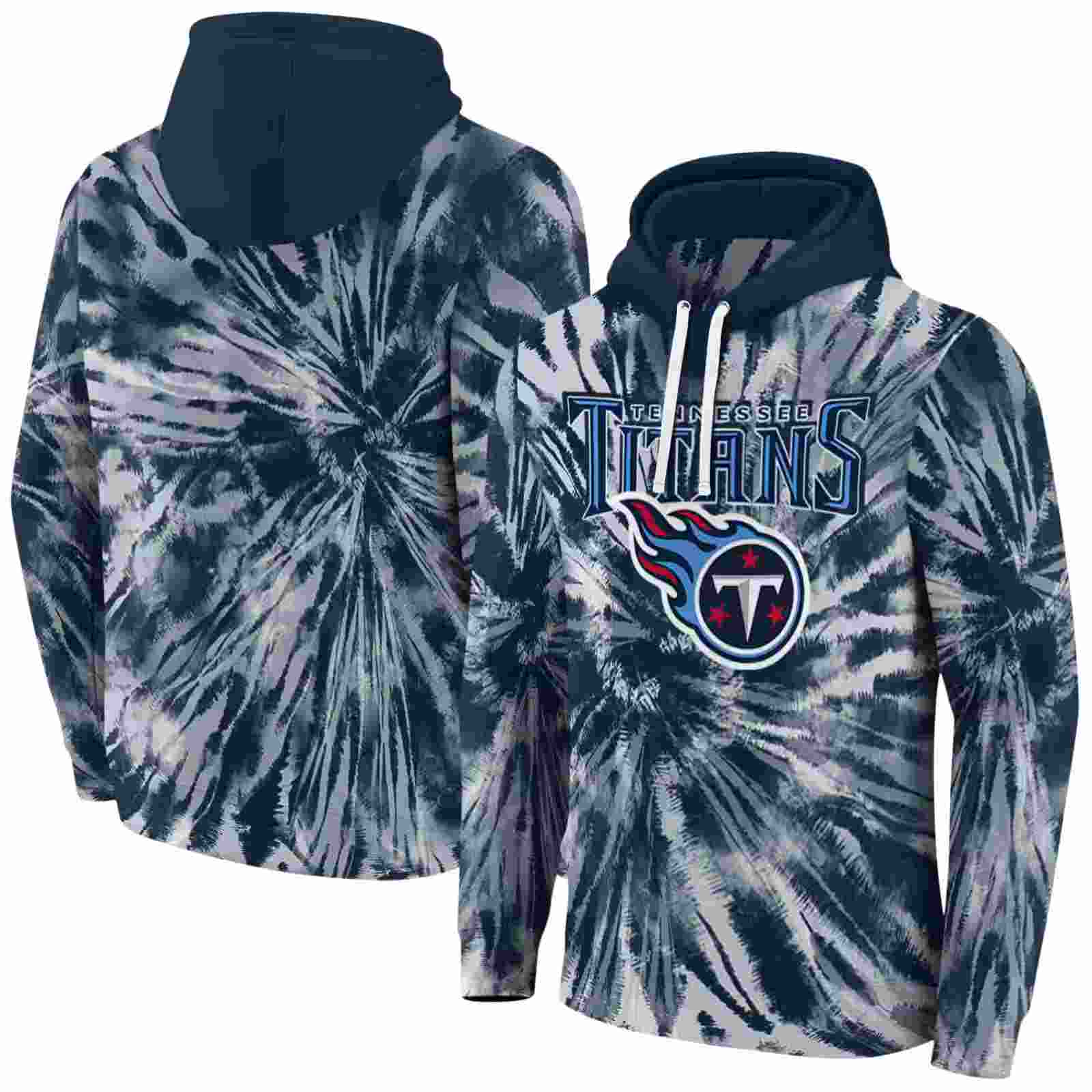 tennessee titans tie dye pattern navy hoodie fashion forward