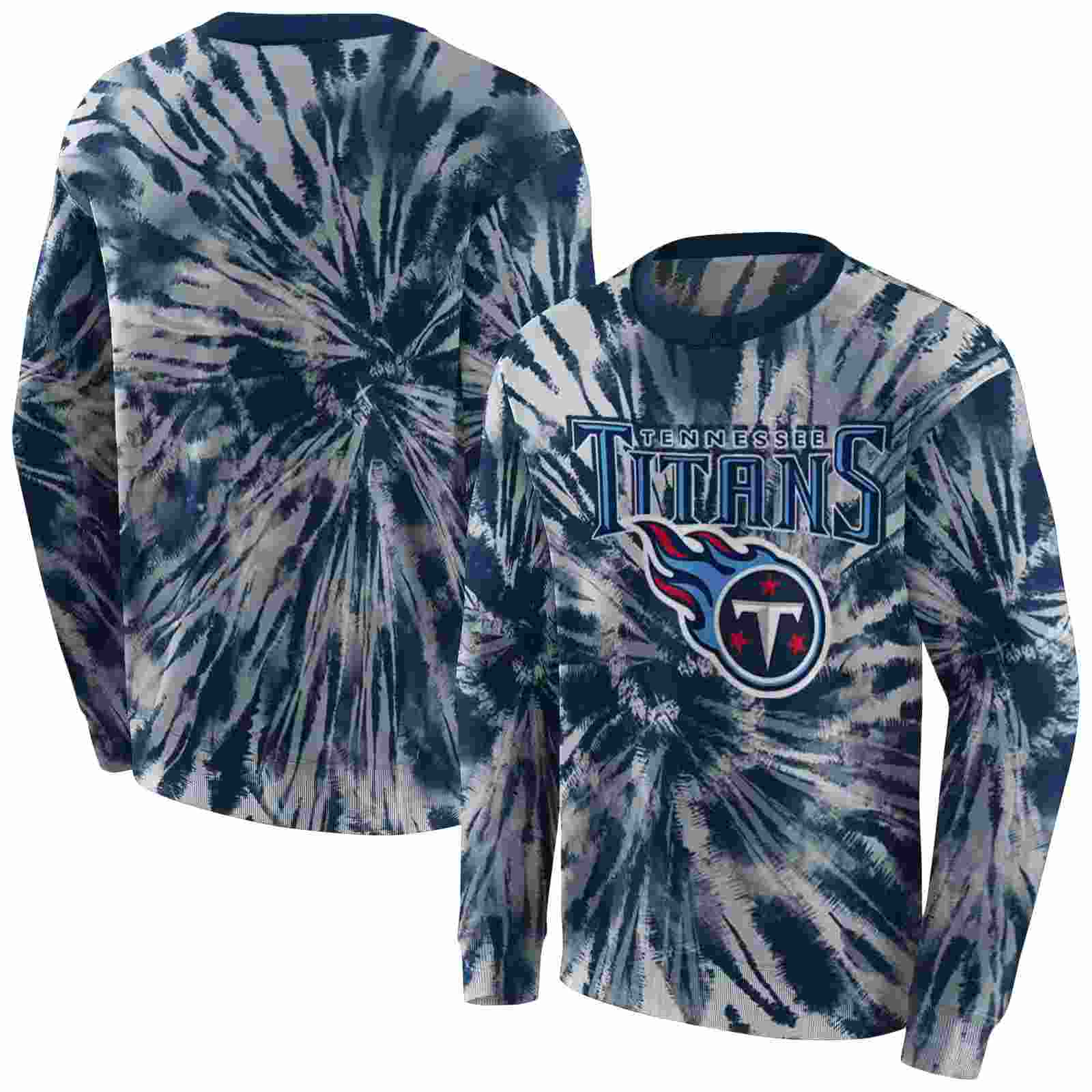 tennessee titans tie dye pattern navy hoodie premium grade