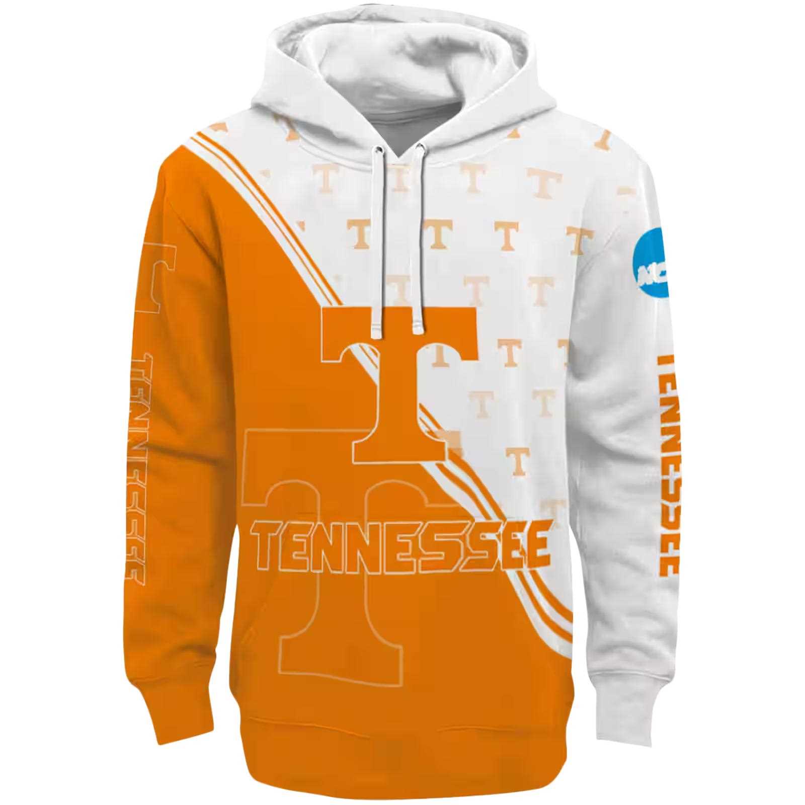 Tennessee Volunteers Diagonal Stripe Orange White Hoodie