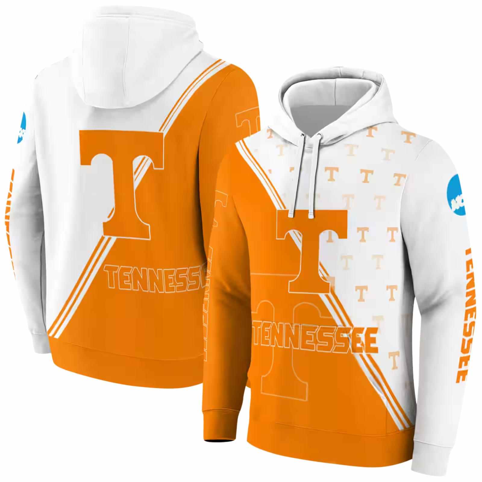 tennessee volunteers diagonal stripe orange white hoodie fashion forward