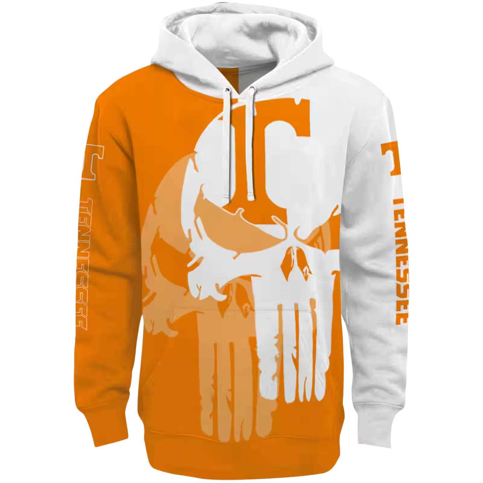 Tennessee Volunteers Graphic Punisher Orange White Hoodie