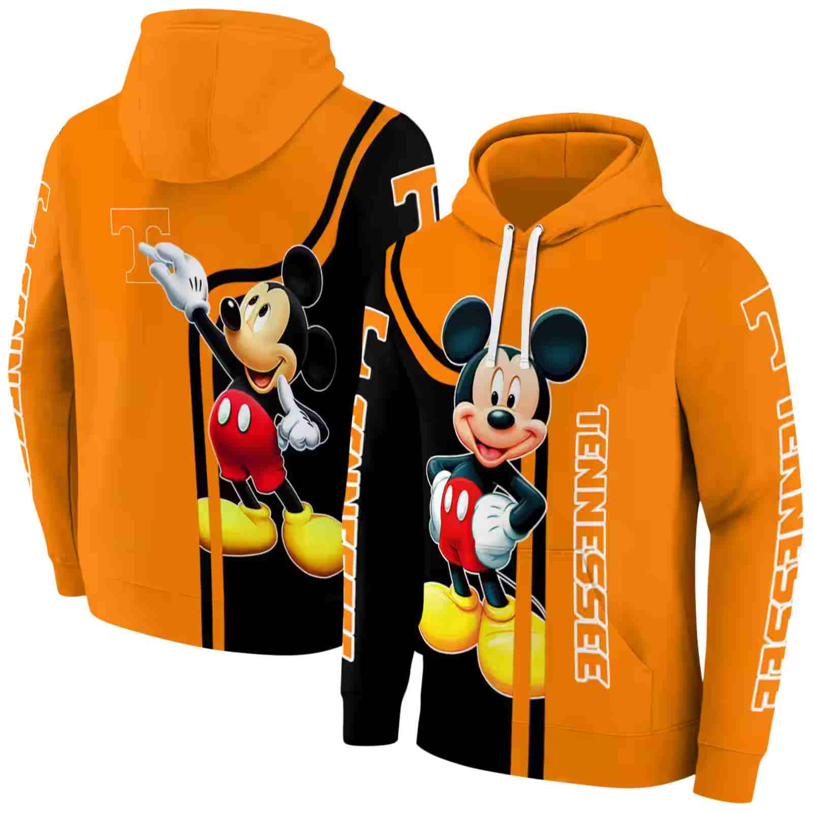 tennessee volunteers mickey mouse orange black hoodie fashion forward
