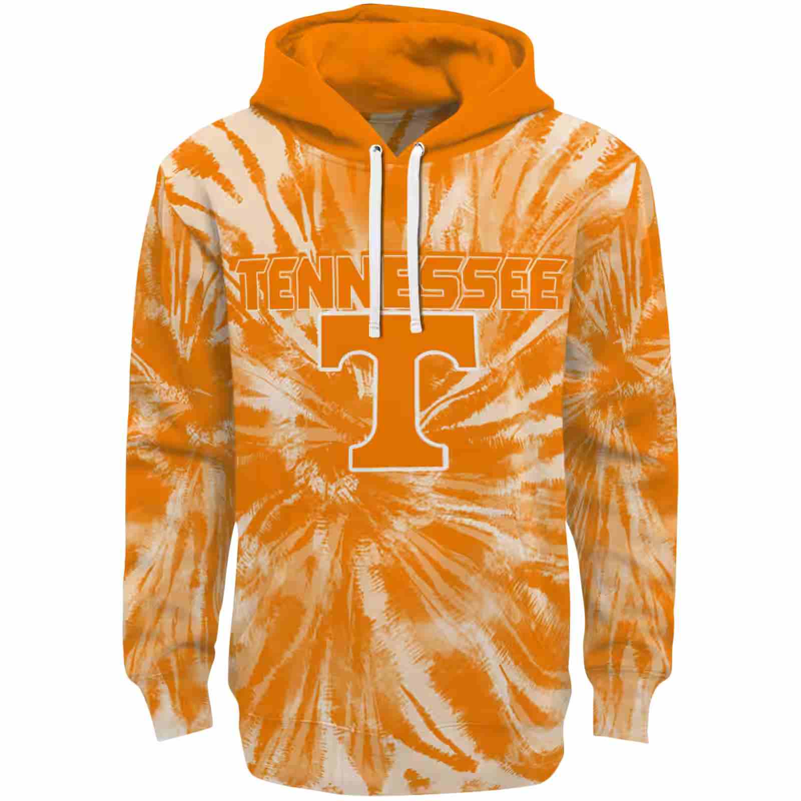 Tennessee Volunteers Tie Dye Pattern Orange Hoodie