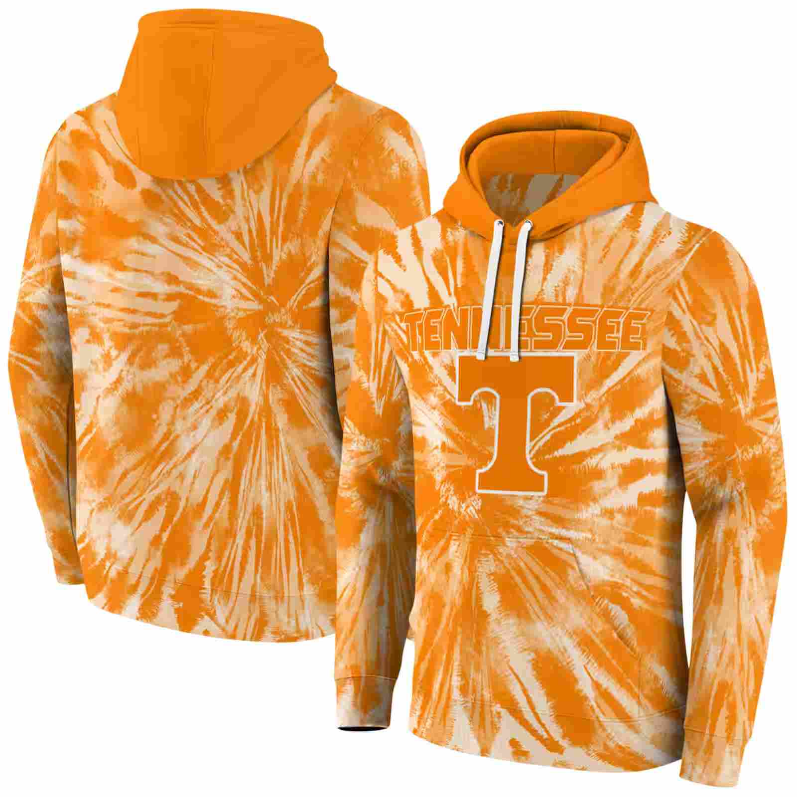 tennessee volunteers tie dye pattern orange hoodie fashion forward