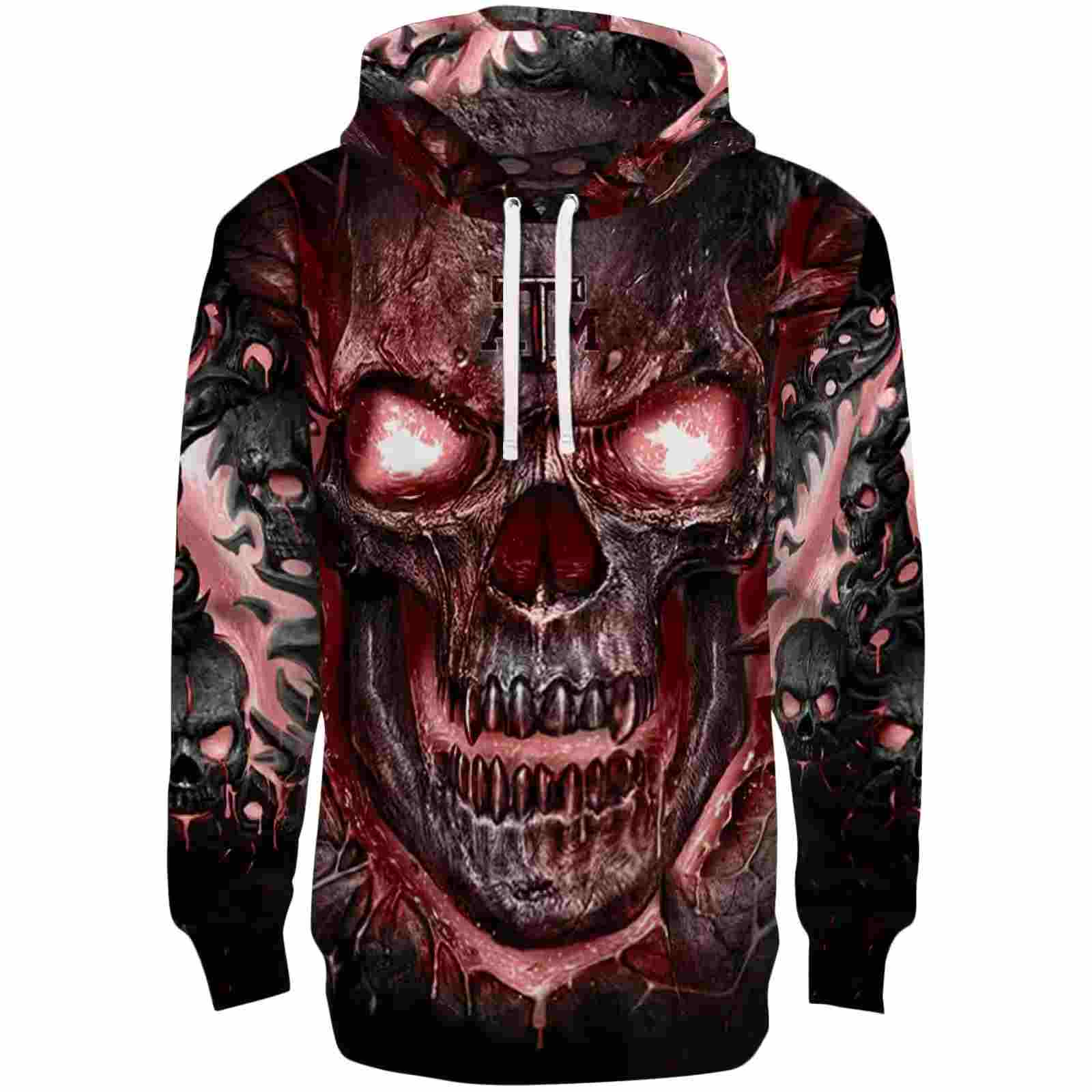 Texas A&M Aggies Demonic Skull Maroon Black Hoodie