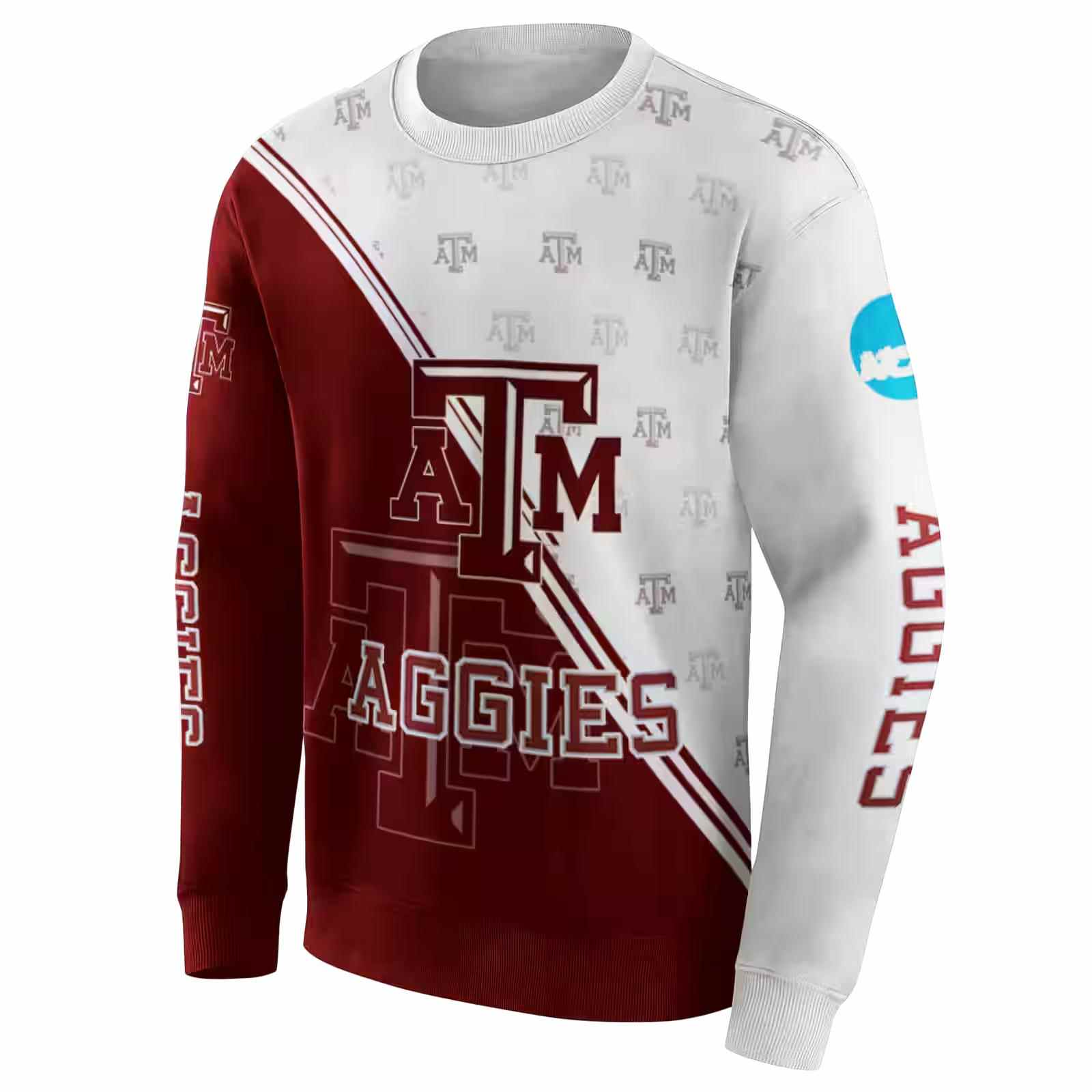 texas am aggies diagonal stripe maroon white hoodie new arrival