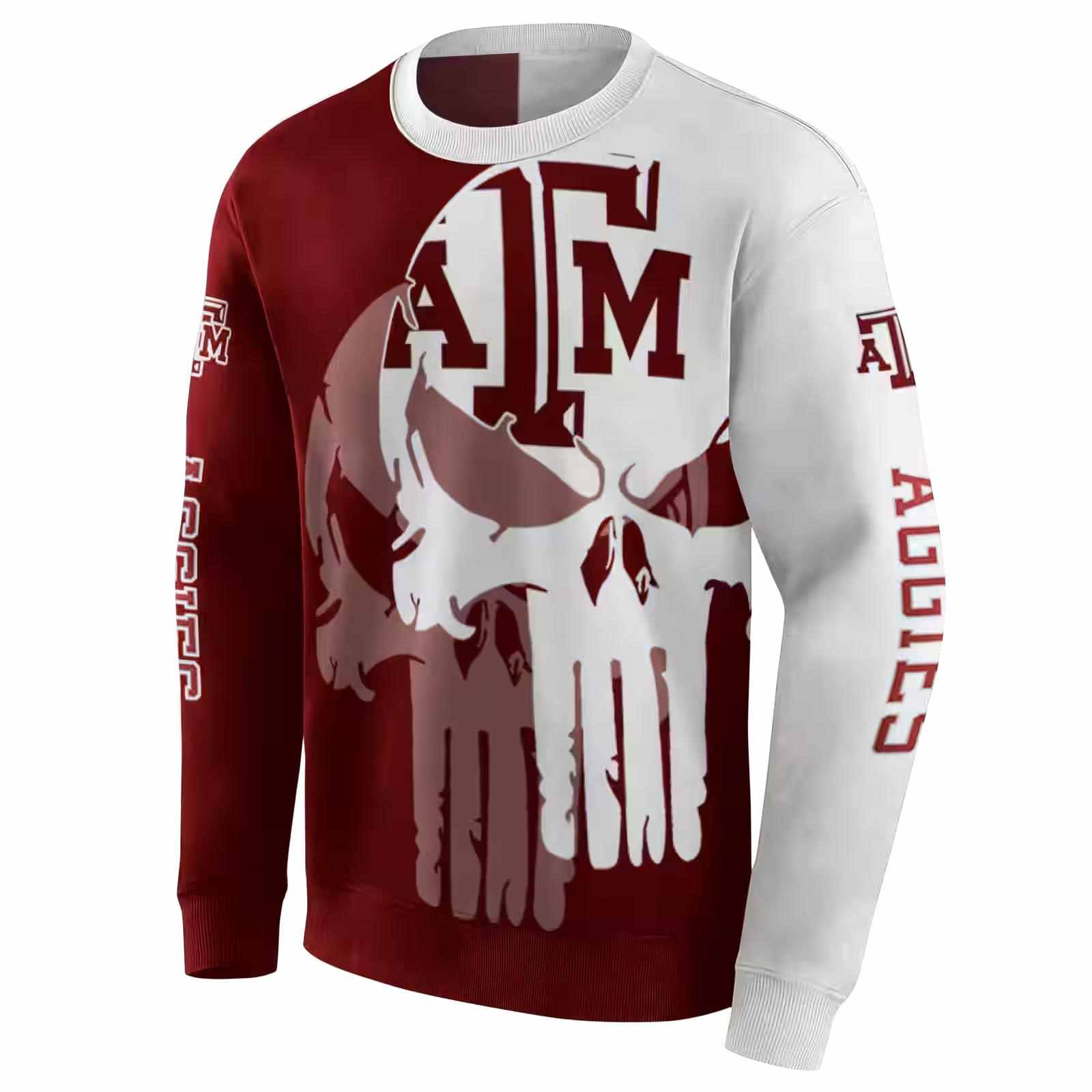 texas am aggies graphic punisher maroon white hoodie new arrival