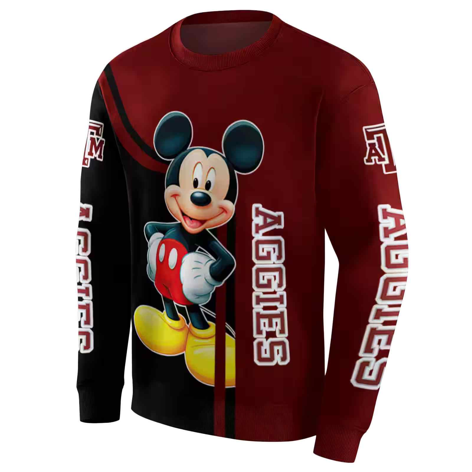 texas am aggies mickey mouse maroon black hoodie new arrival