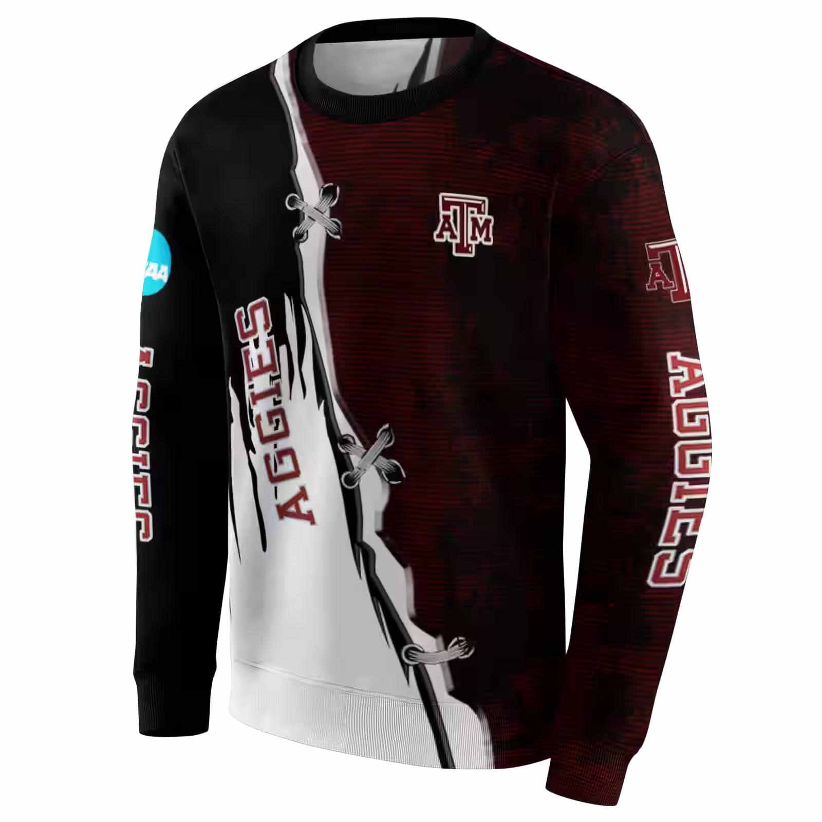 texas am aggies ripped pattern maroon black white hoodie new arrival