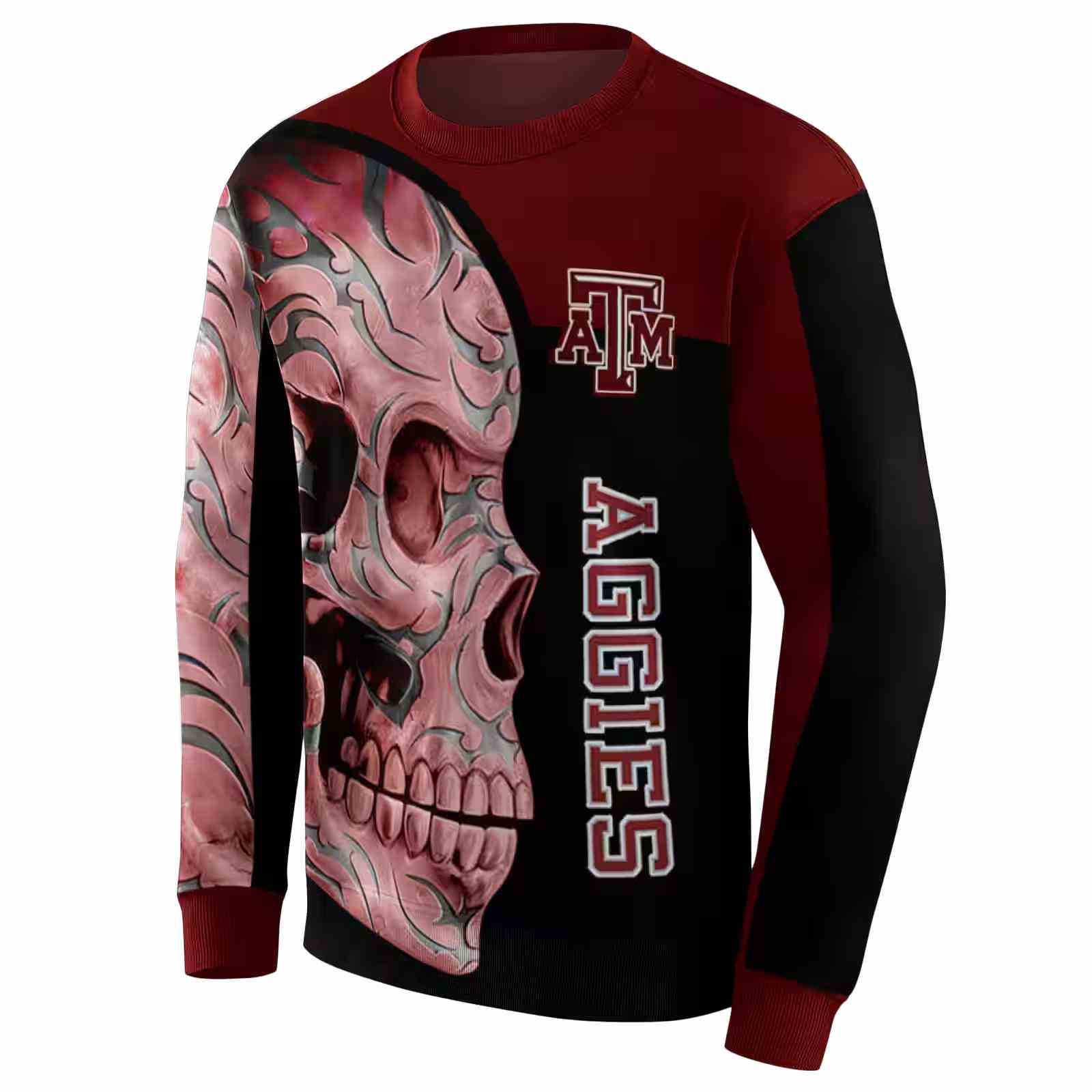 texas am aggies skull motif maroon black hoodie new arrival