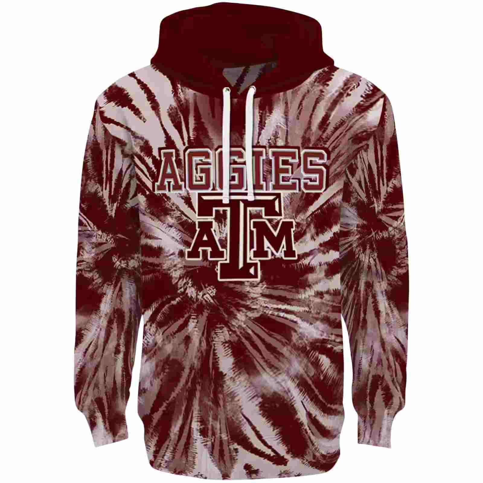 Texas A&M Aggies Tie Dye Pattern Maroon Hoodie