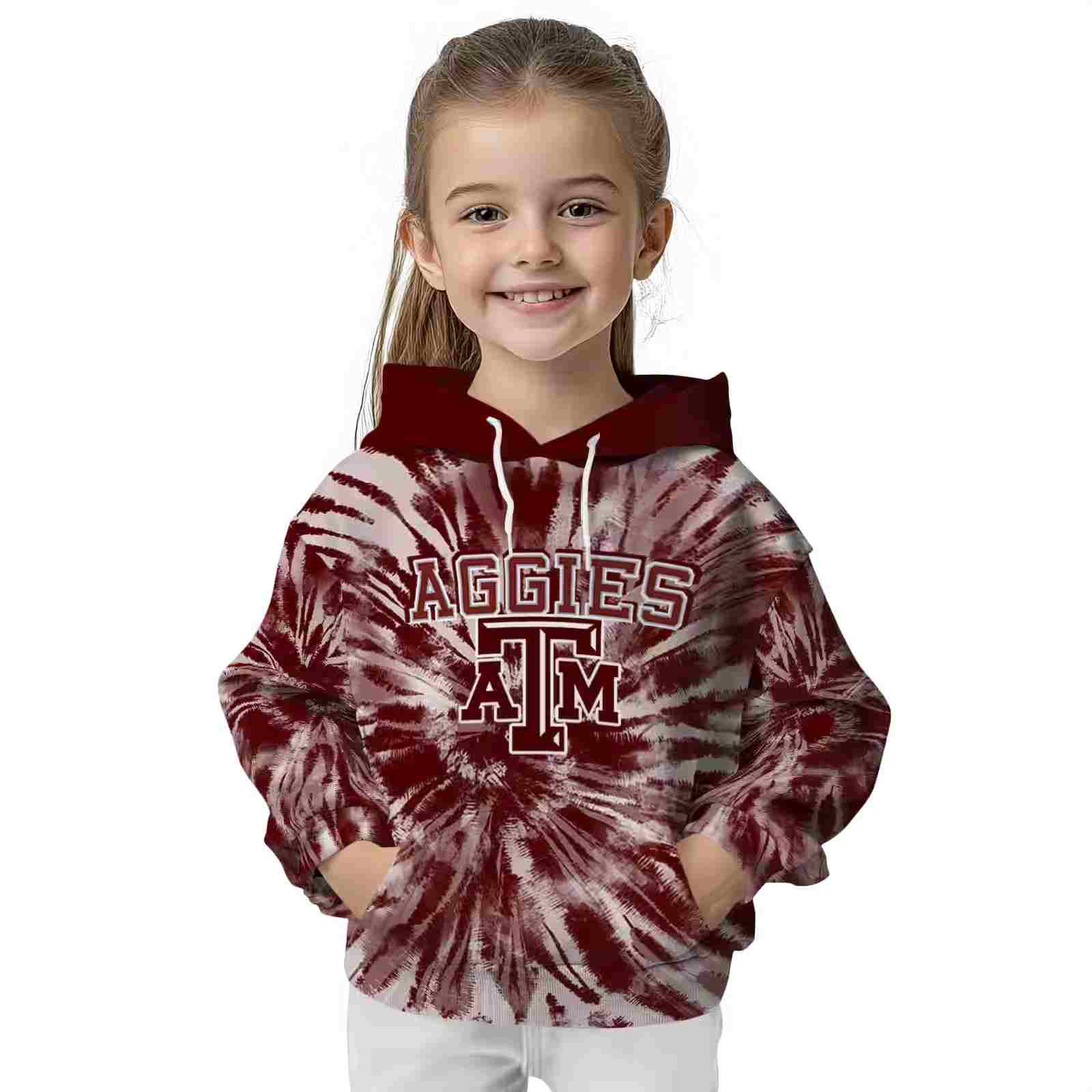 texas am aggies tie dye pattern maroon hoodie top rated