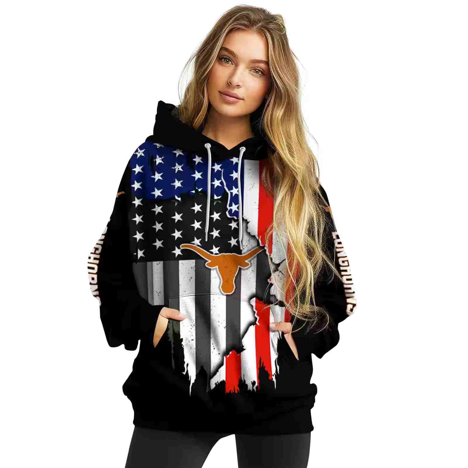 texas longhorns american pride black hoodie high quality