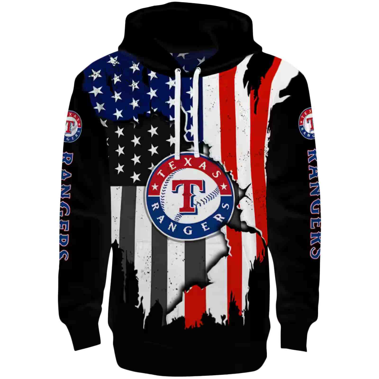 Texas Rangers American Pride Black Hoodie