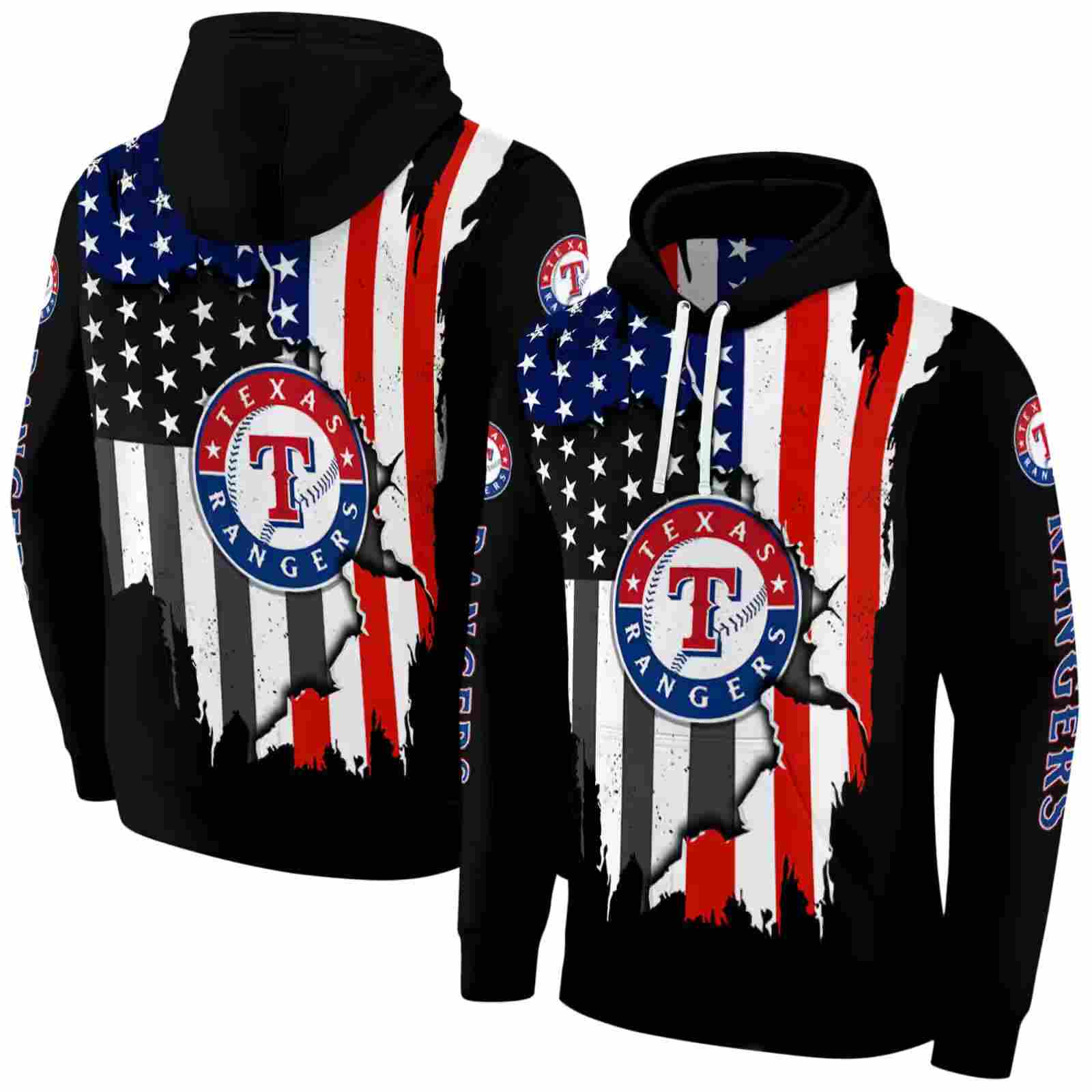 texas rangers american pride black hoodie fashion forward