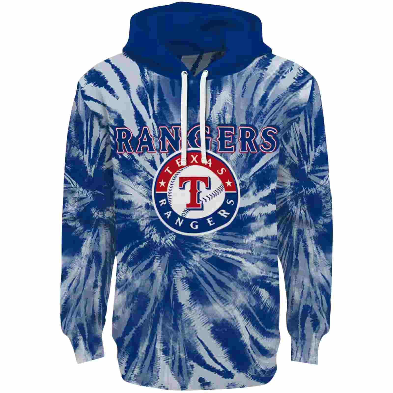Texas Rangers Tie Dye Pattern Blue Hoodie