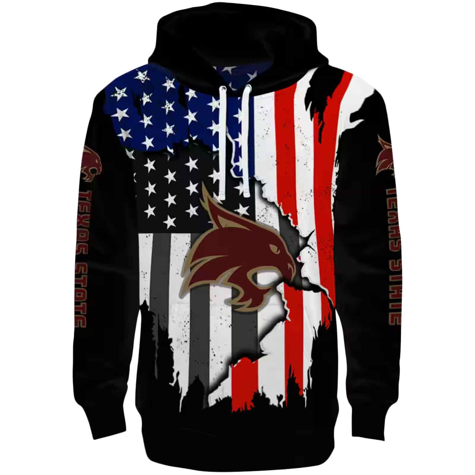 Texas State Bobcats American Pride Black Hoodie