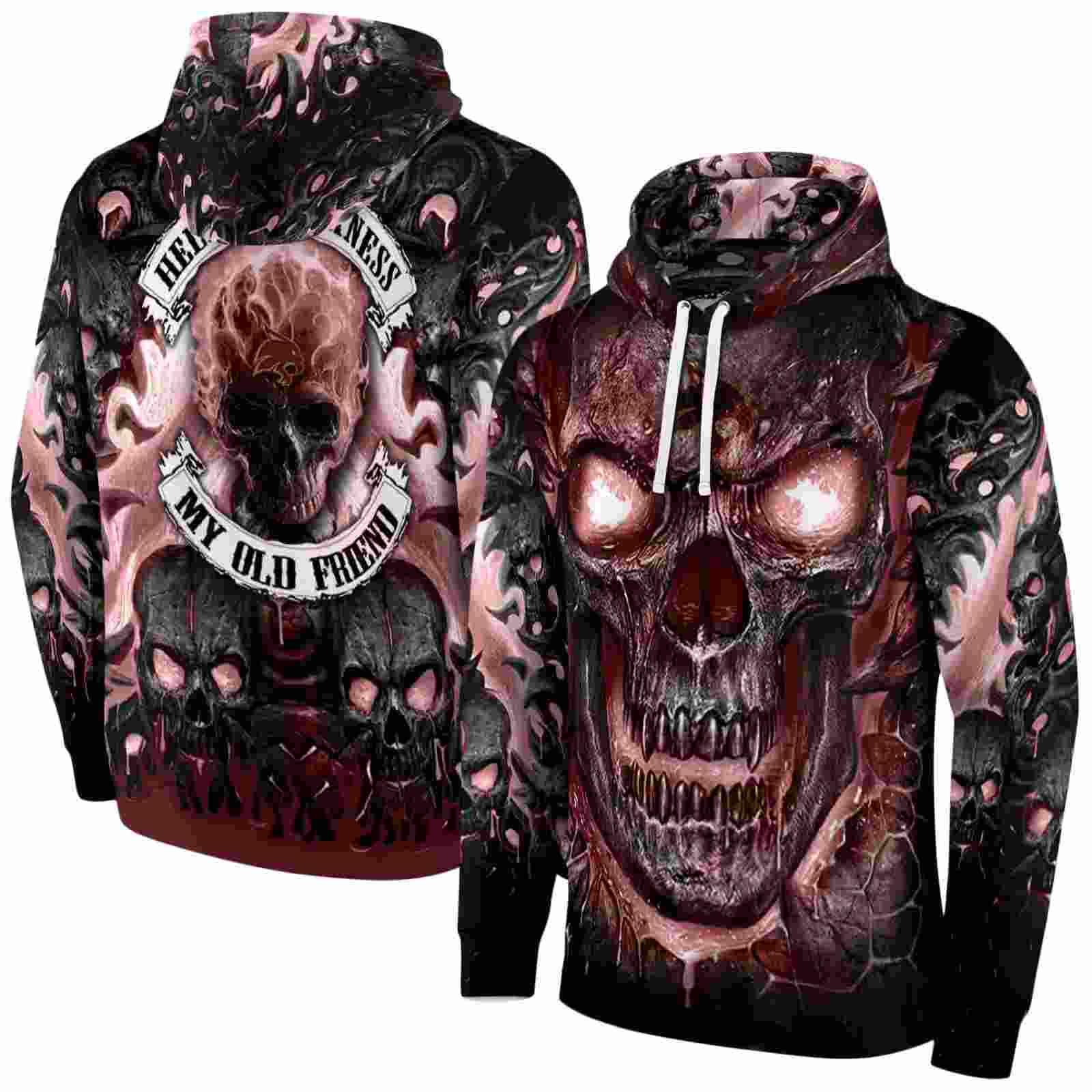 texas state bobcats demonic skull maroon black hoodie fashion forward