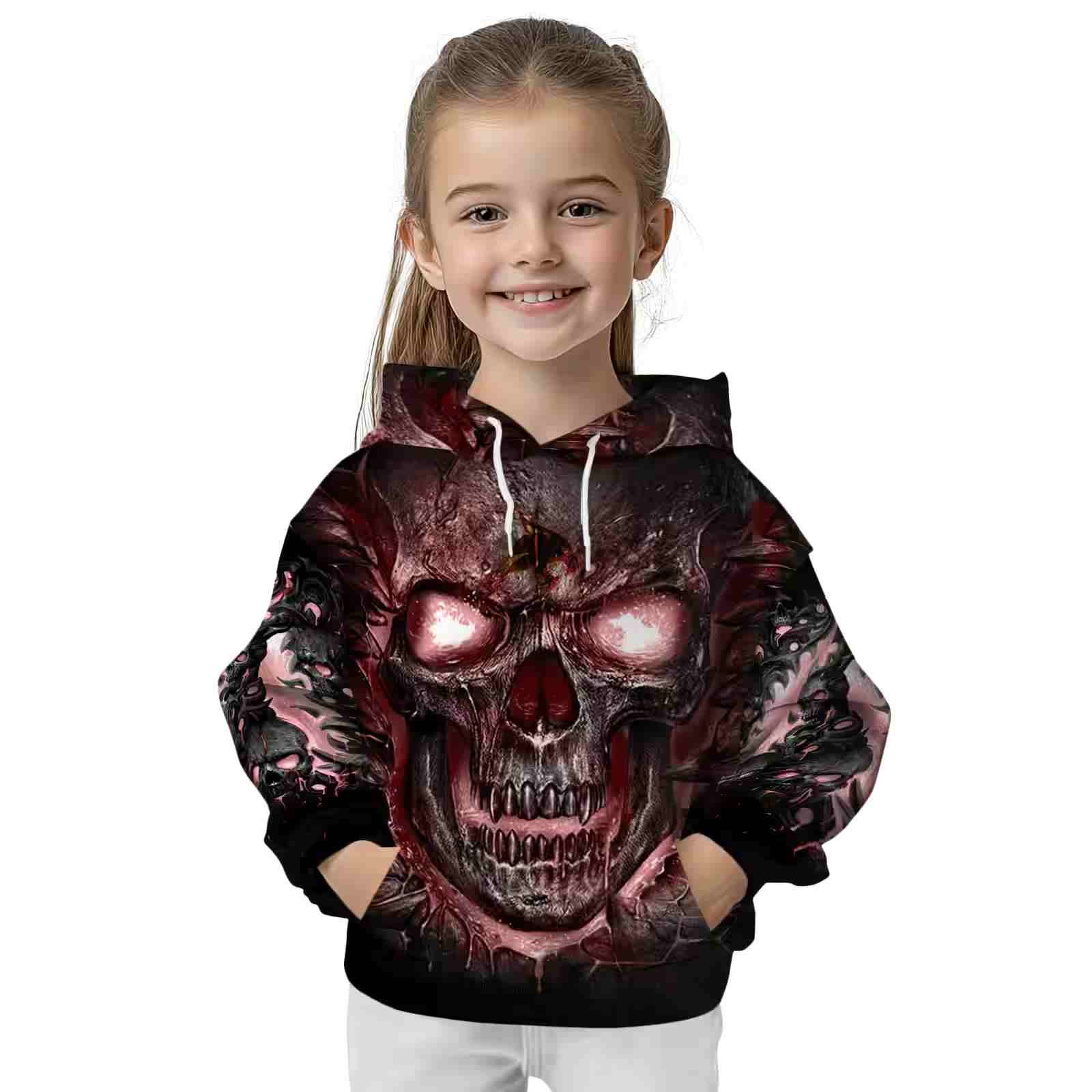 texas state bobcats demonic skull maroon black hoodie top rated