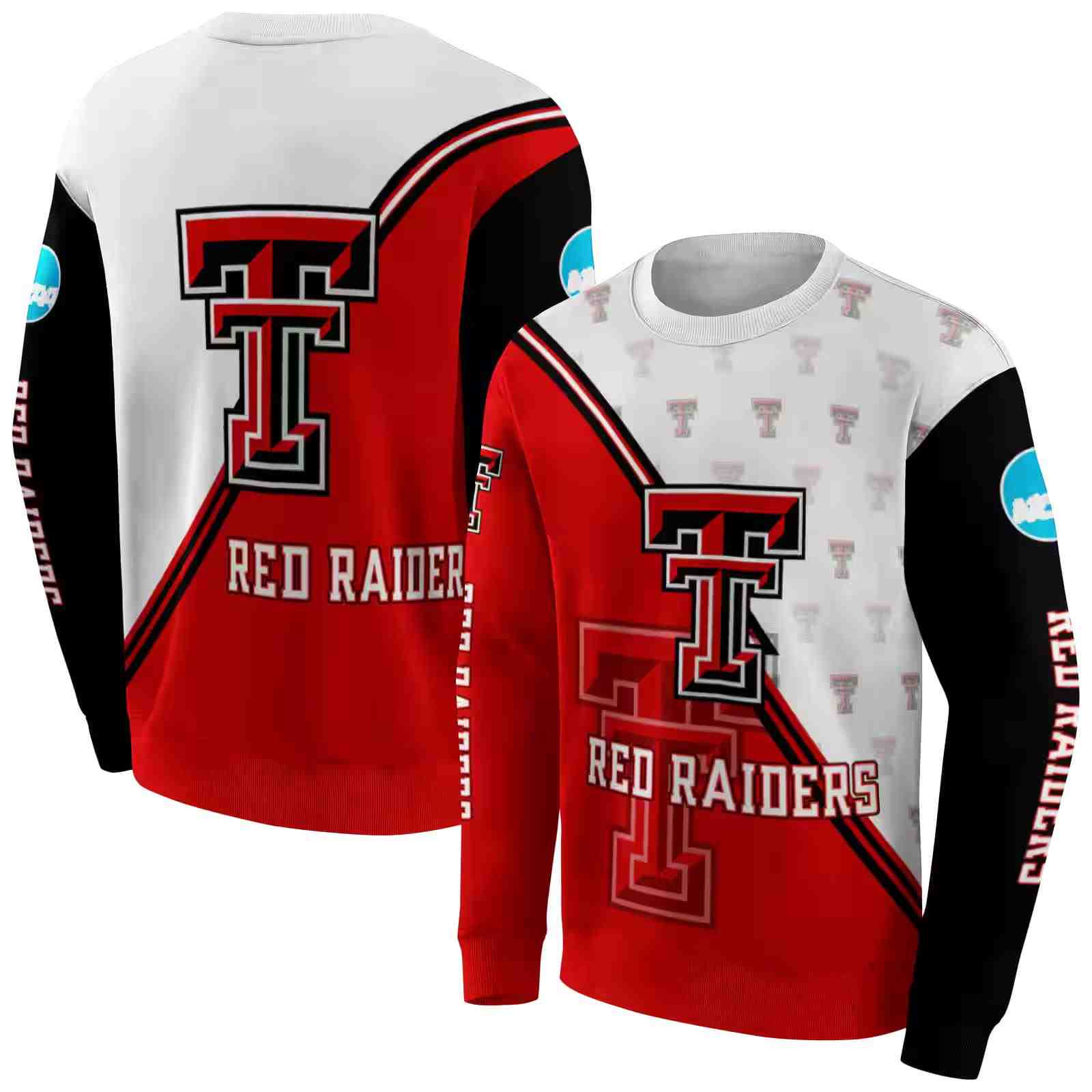 texas tech red raiders diagonal stripe red white hoodie premium grade