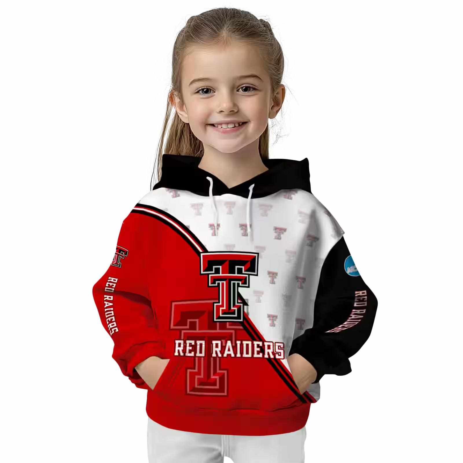 texas tech red raiders diagonal stripe red white hoodie top rated