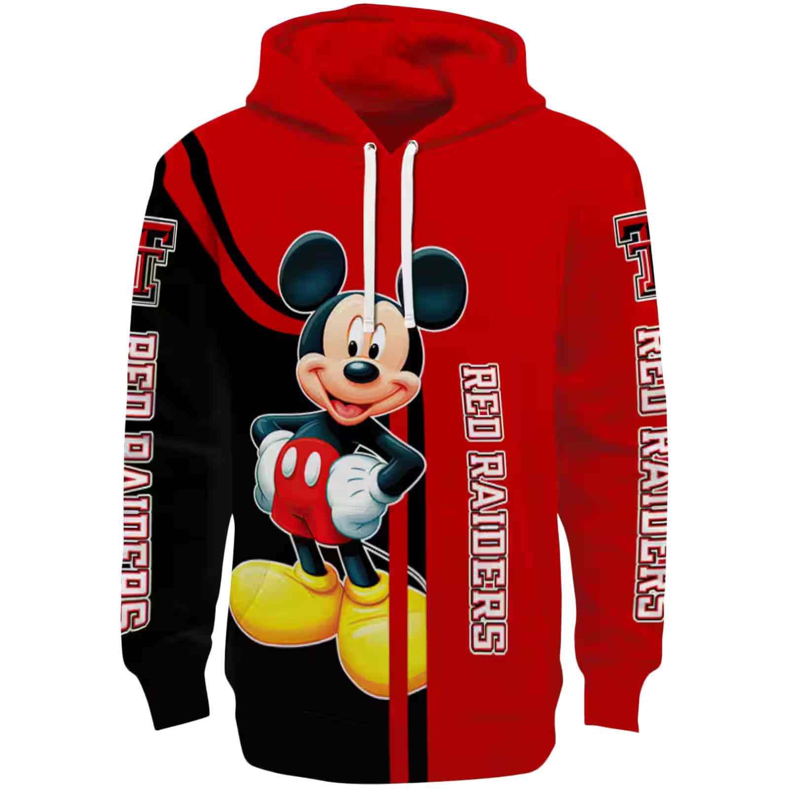 Texas Tech Red Raiders Mickey Mouse Red Black Hoodie