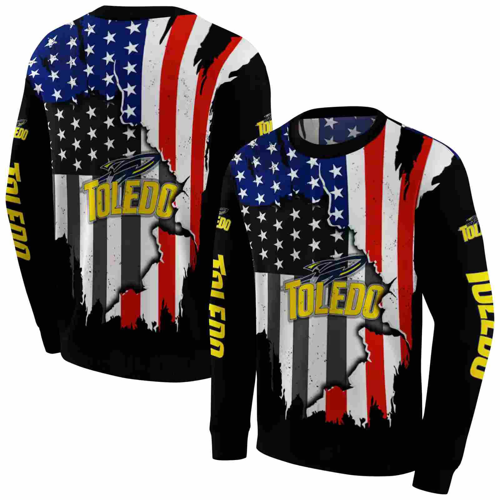 toledo rockets american pride black hoodie premium grade