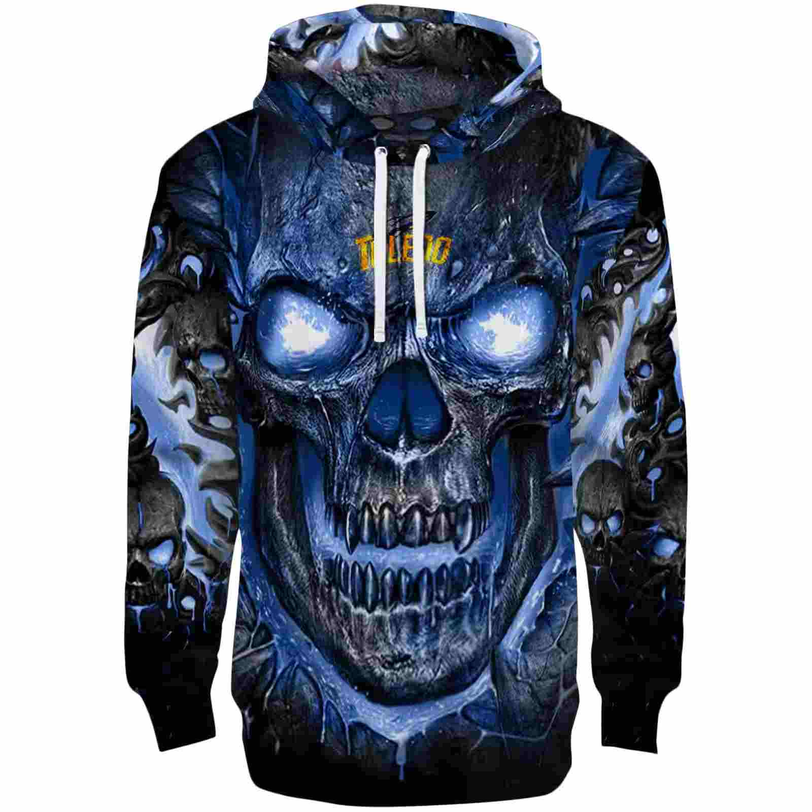 Toledo Rockets Demonic Skull Blue Black Hoodie