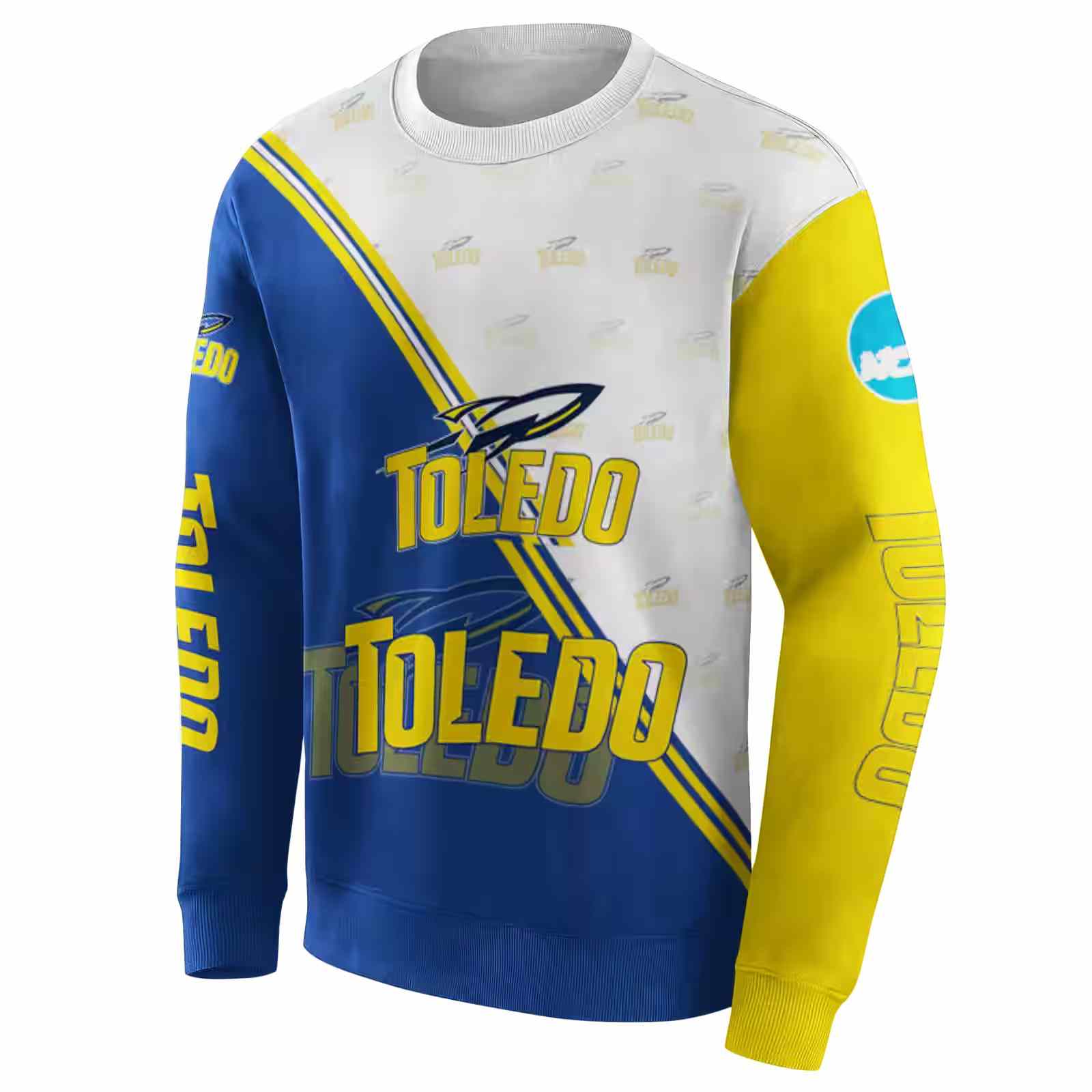 toledo rockets diagonal stripe blue white hoodie new arrival