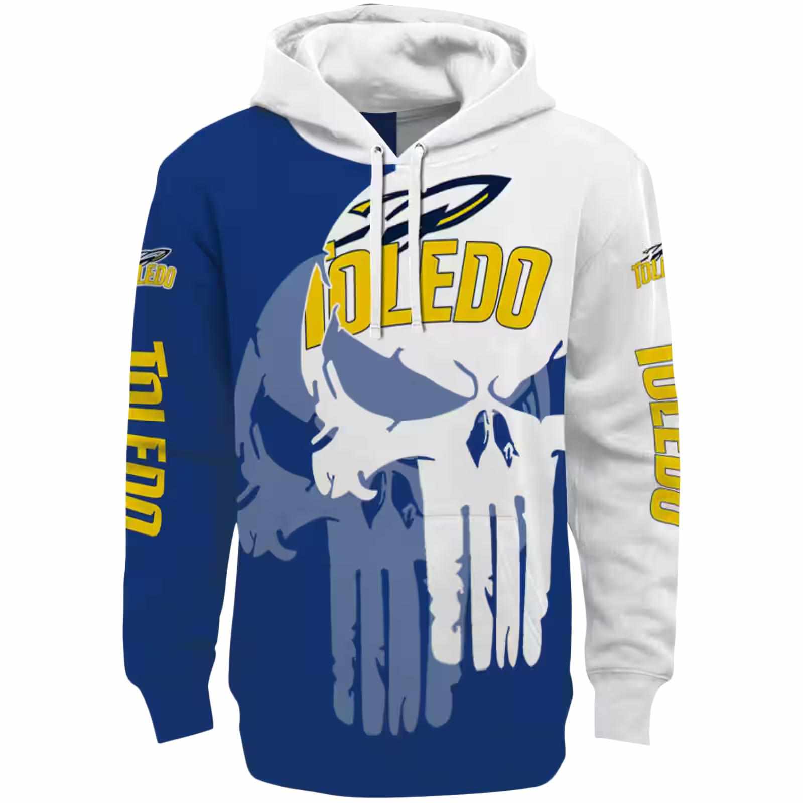 Toledo Rockets Graphic Punisher Blue White Hoodie