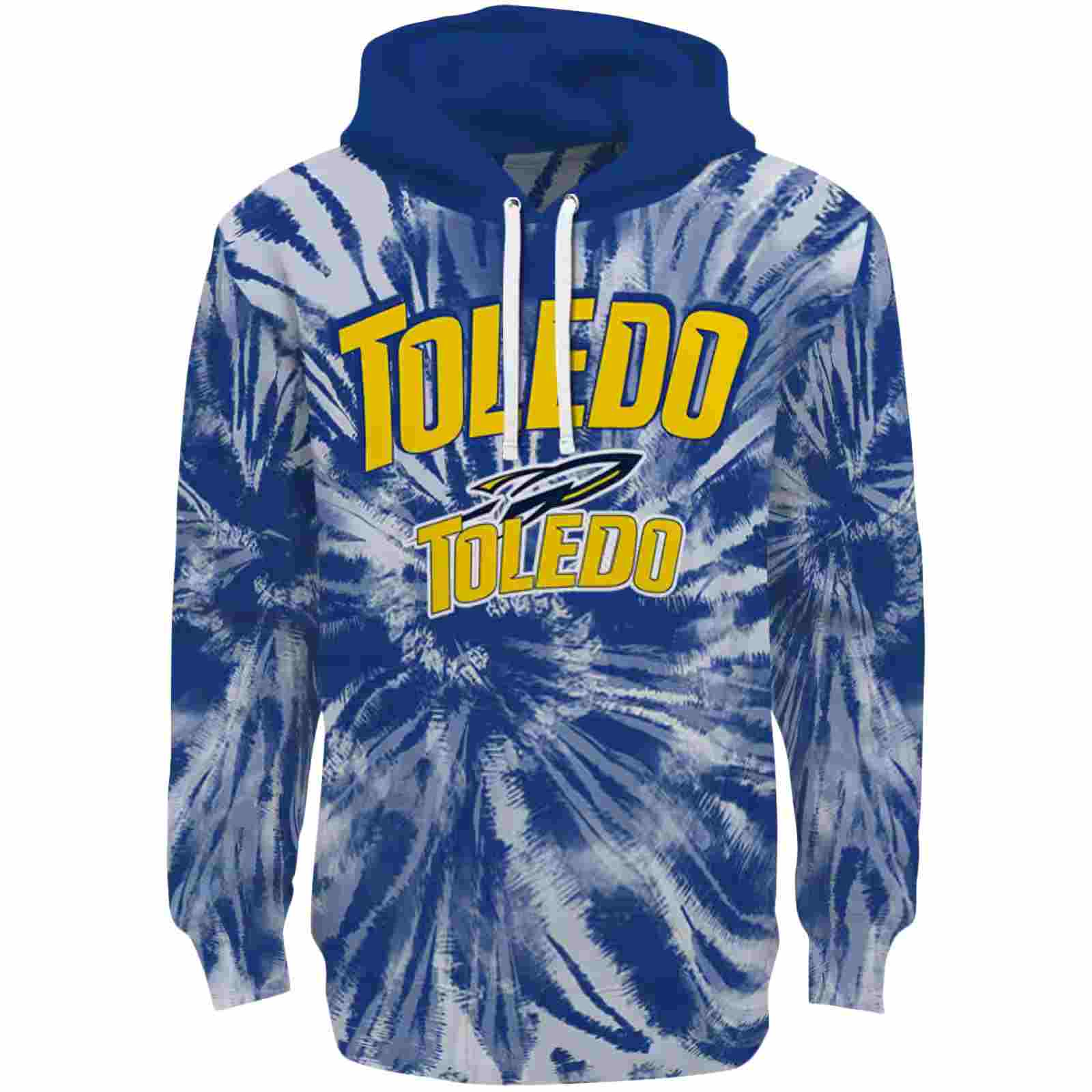 Toledo Rockets Tie Dye Pattern Blue Hoodie