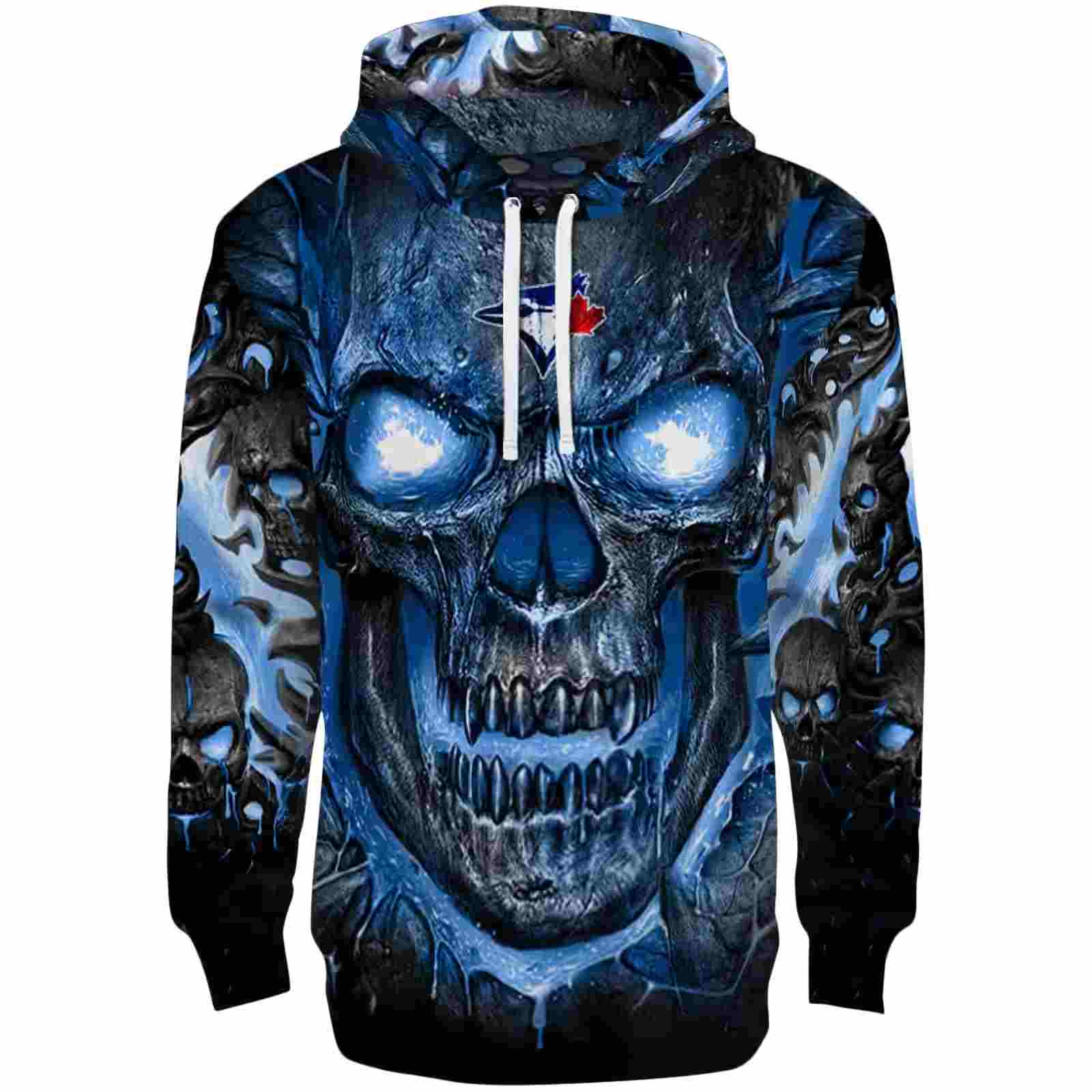 Toronto Blue Jays Demonic Skull Blue Black Hoodie