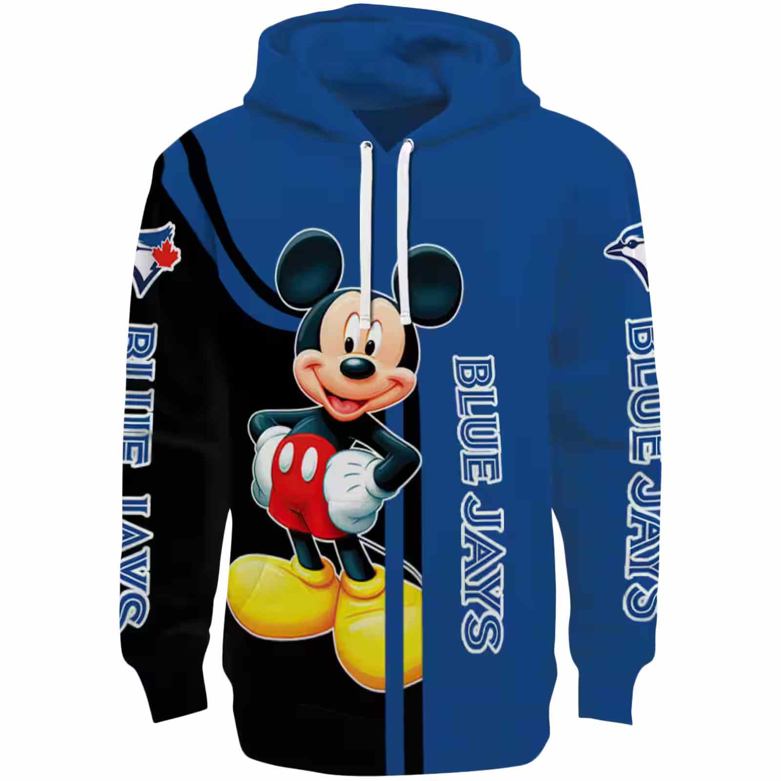 Toronto Blue Jays Mickey Mouse Blue Black Hoodie