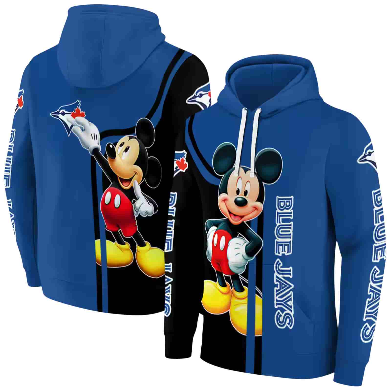 toronto blue jays mickey mouse blue black hoodie fashion forward