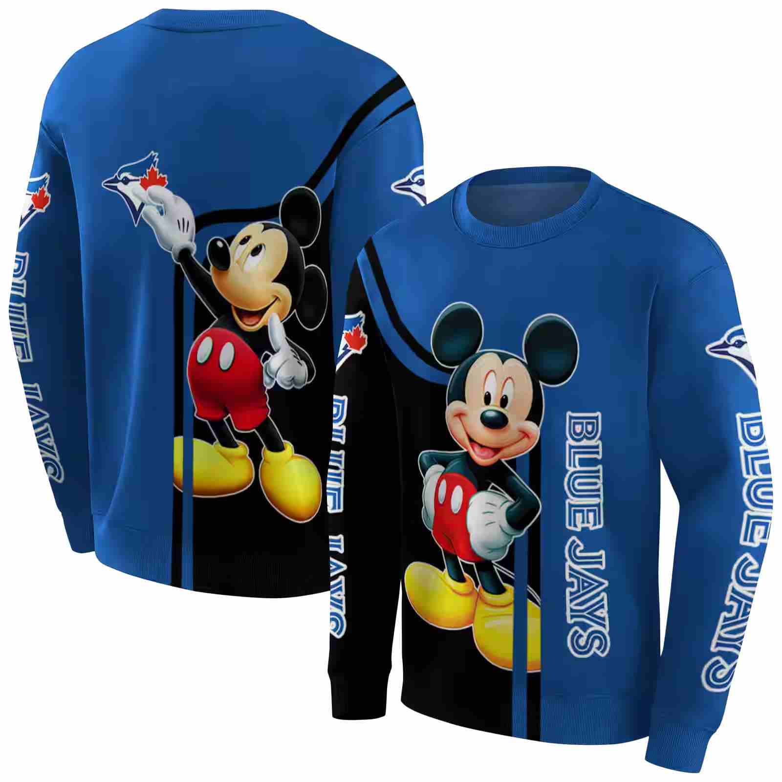 toronto blue jays mickey mouse blue black hoodie premium grade