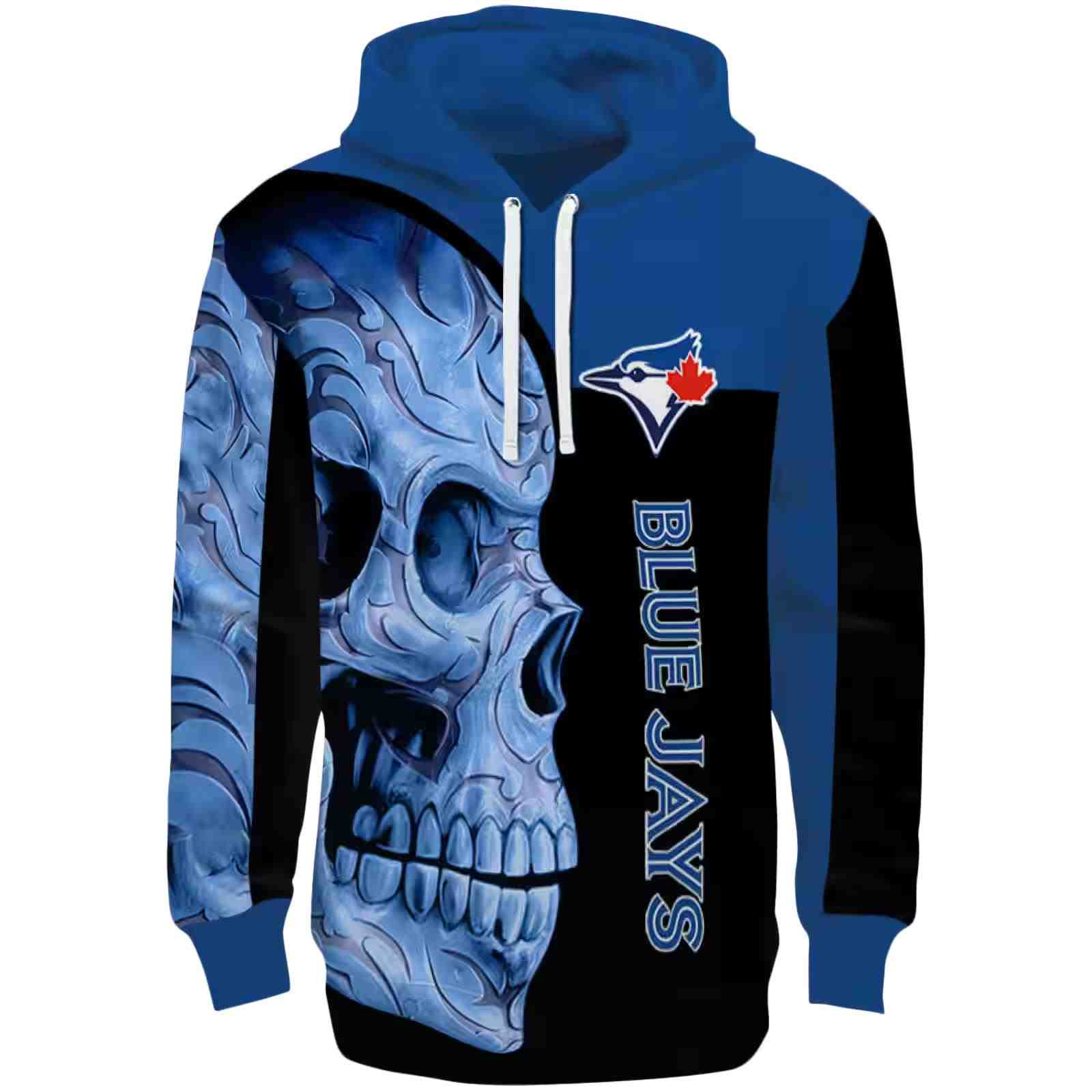 Toronto Blue Jays Skull Motif Blue Black Hoodie