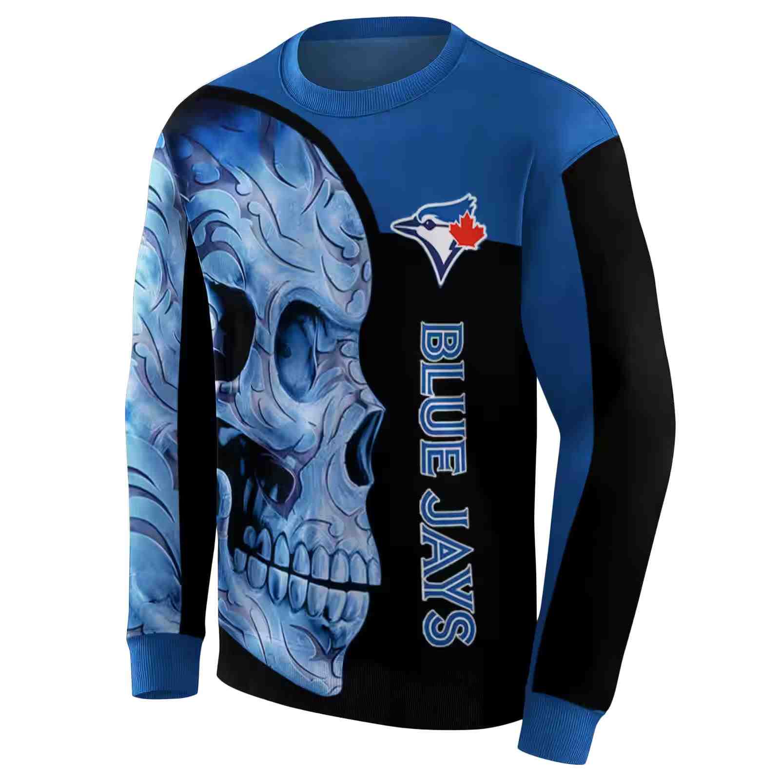 toronto blue jays skull motif blue black hoodie new arrival