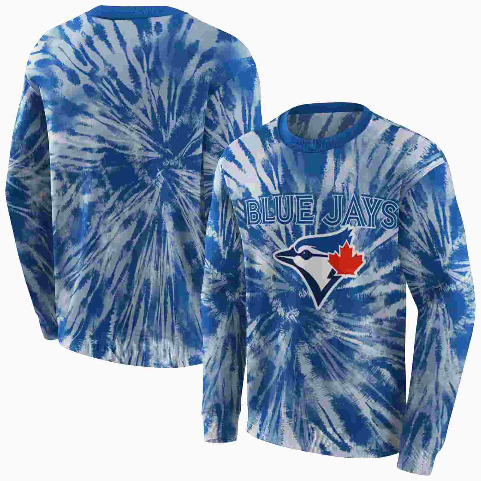 toronto blue jays tie dye pattern blue hoodie premium grade