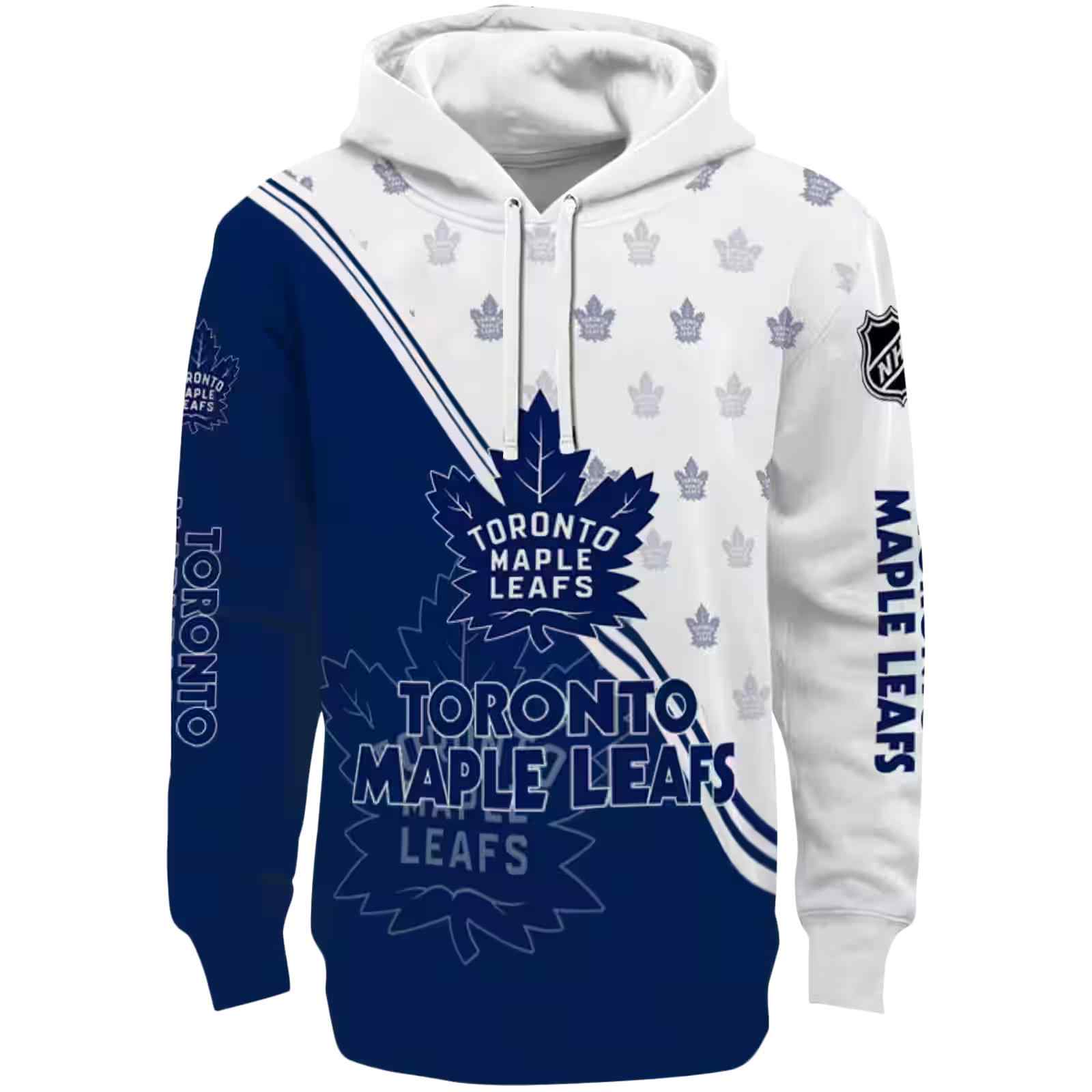 Toronto Maple Leafs Diagonal Stripe Blue White Hoodie