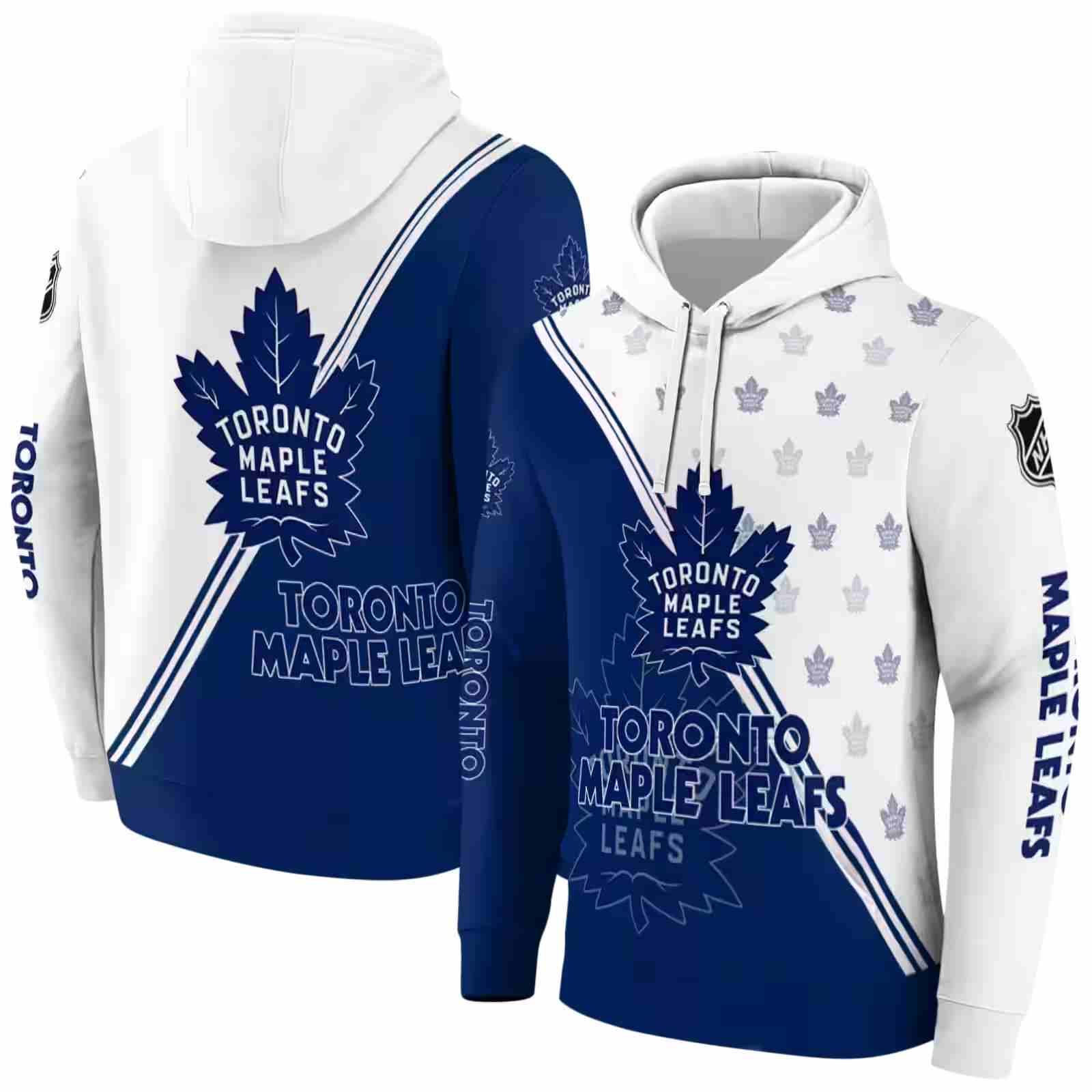 toronto maple leafs diagonal stripe blue white hoodie fashion forward