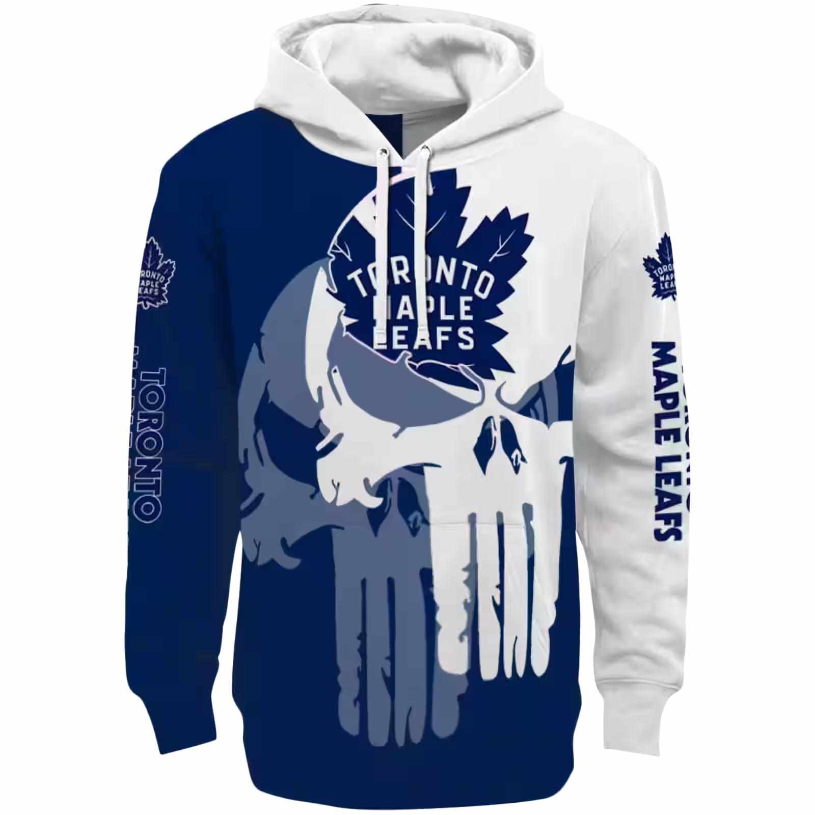 Toronto Maple Leafs Graphic Punisher Blue White Hoodie