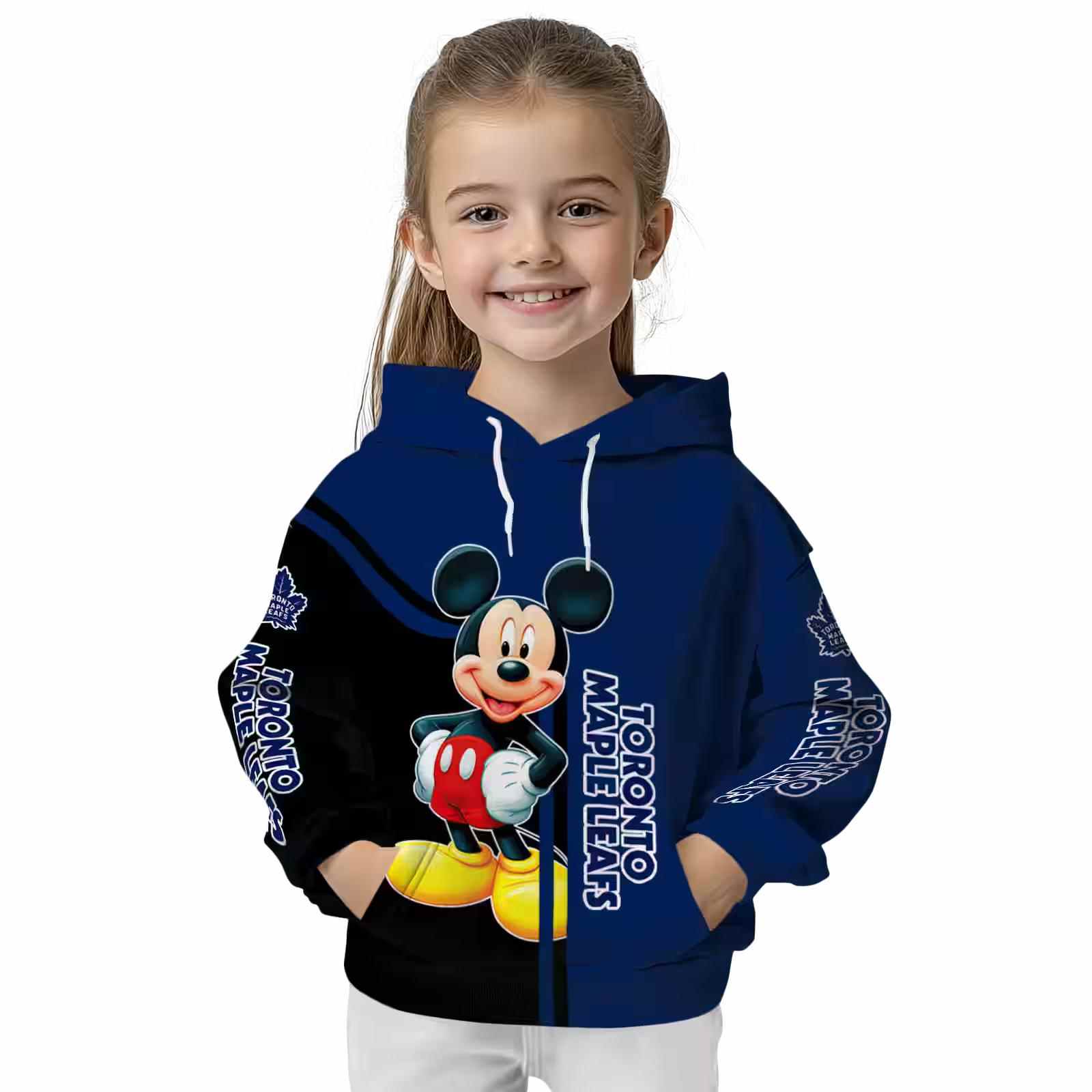 toronto maple leafs mickey mouse blue black hoodie top rated