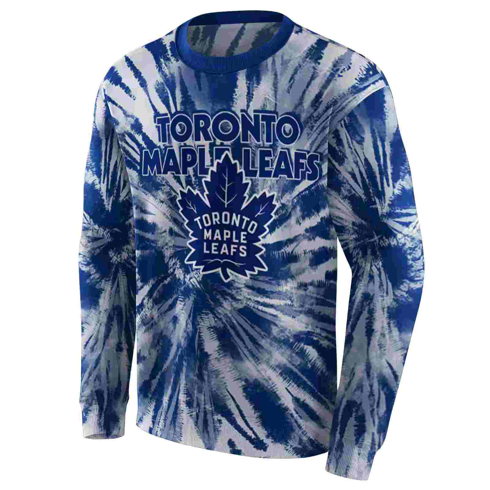 toronto maple leafs tie dye pattern blue hoodie new arrival