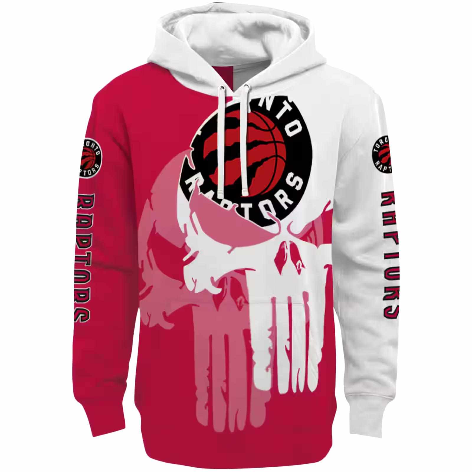 Toronto Raptors Graphic Punisher Red White Hoodie