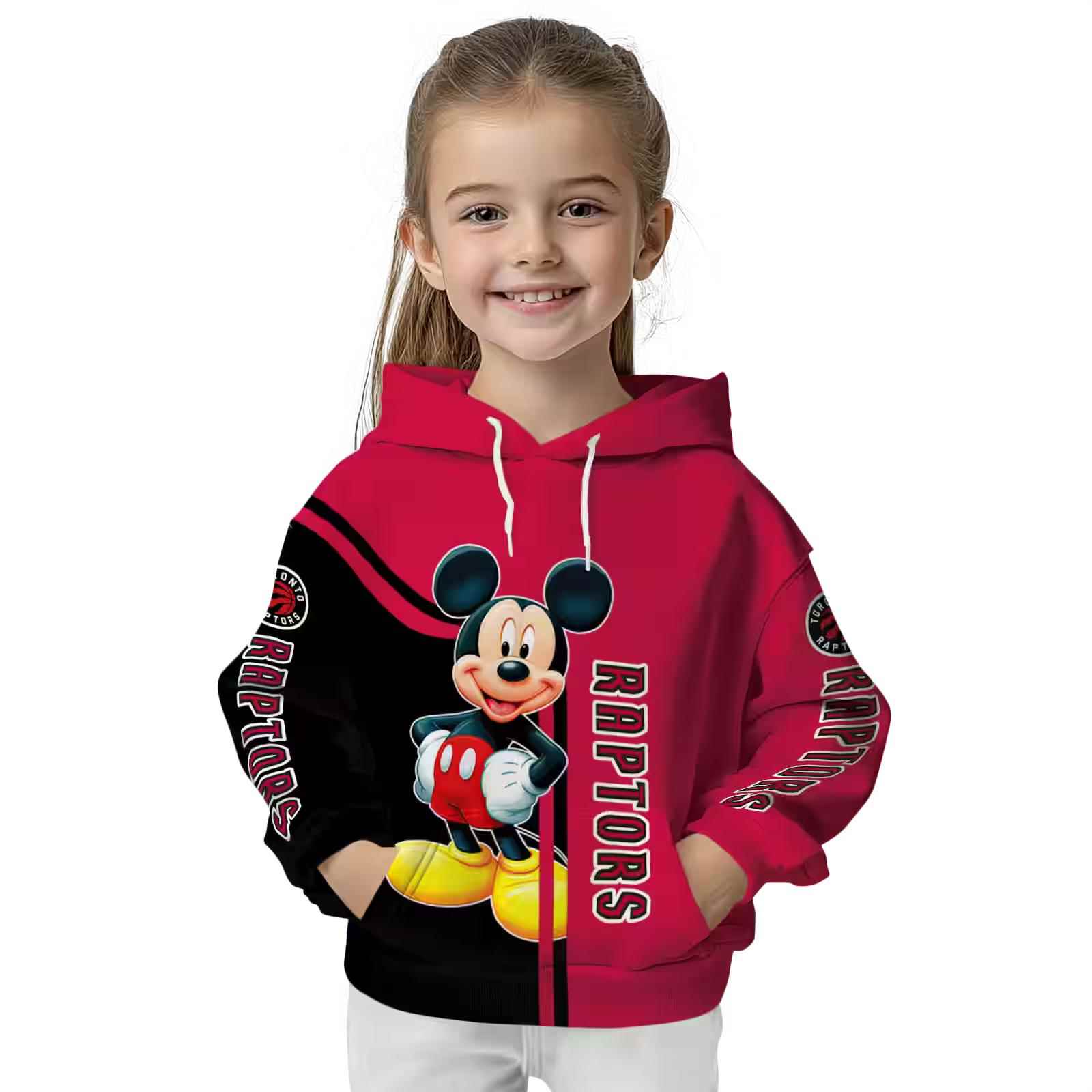 toronto raptors mickey mouse red black hoodie top rated