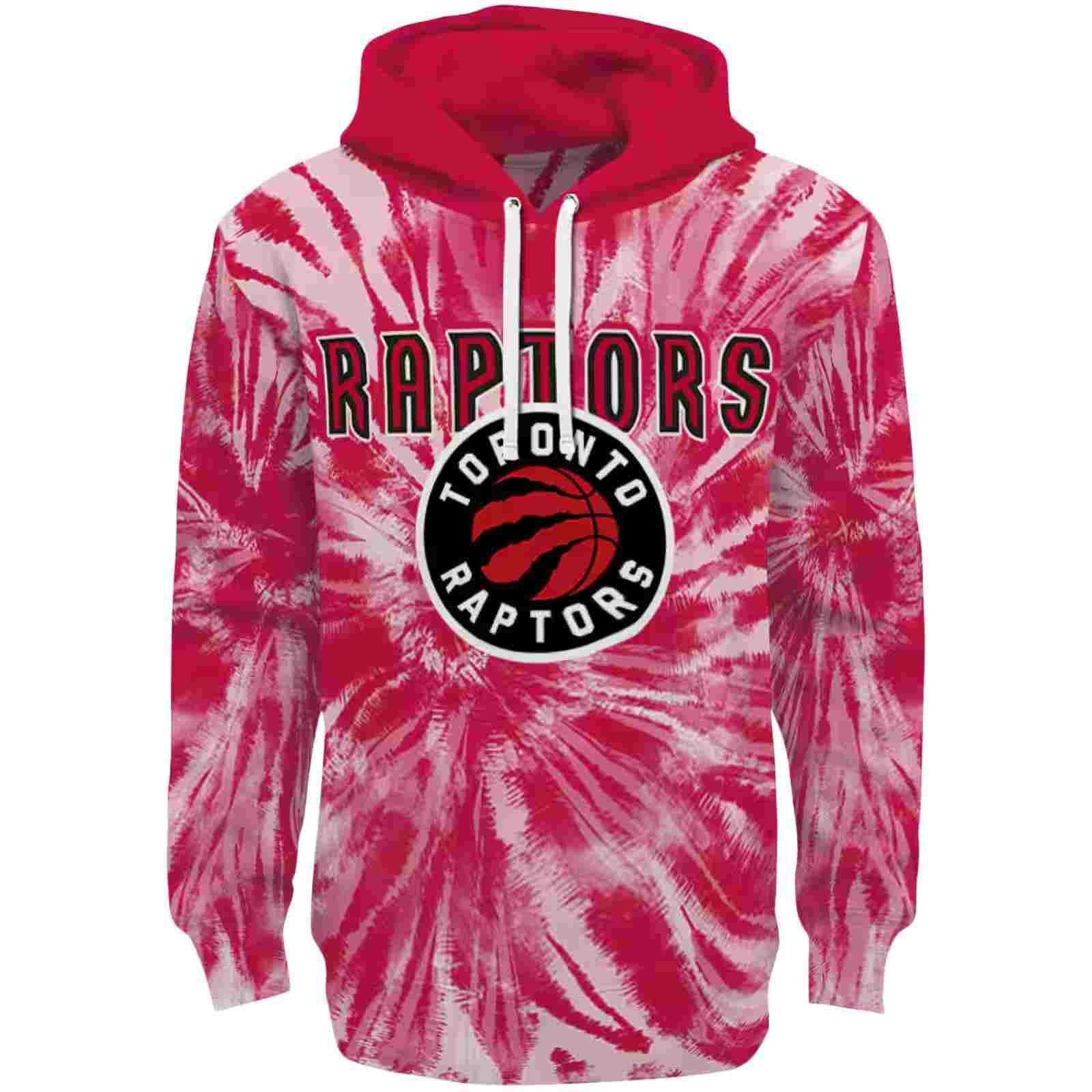 Toronto Raptors Tie Dye Pattern Red Hoodie