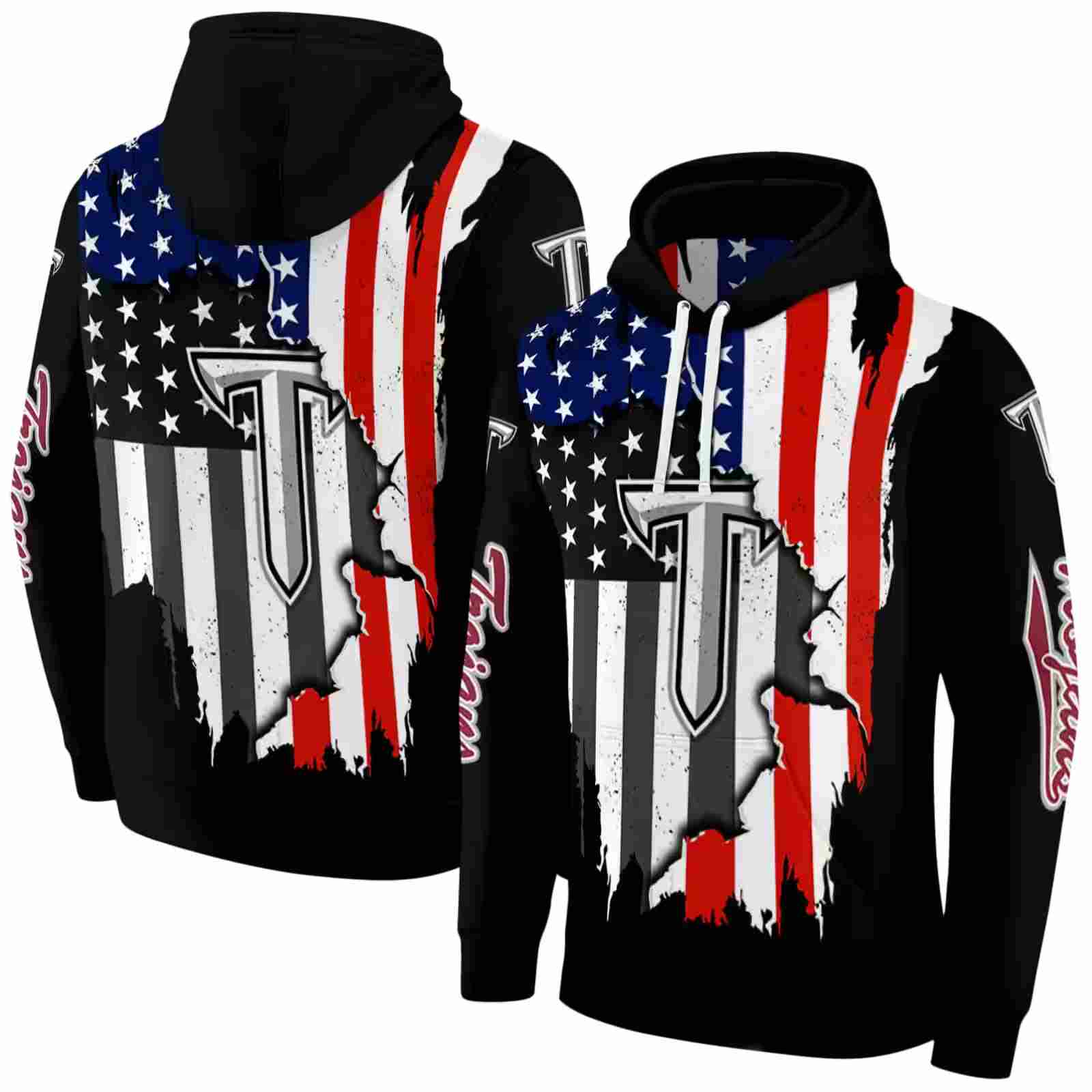 troy trojans american pride black hoodie fashion forward