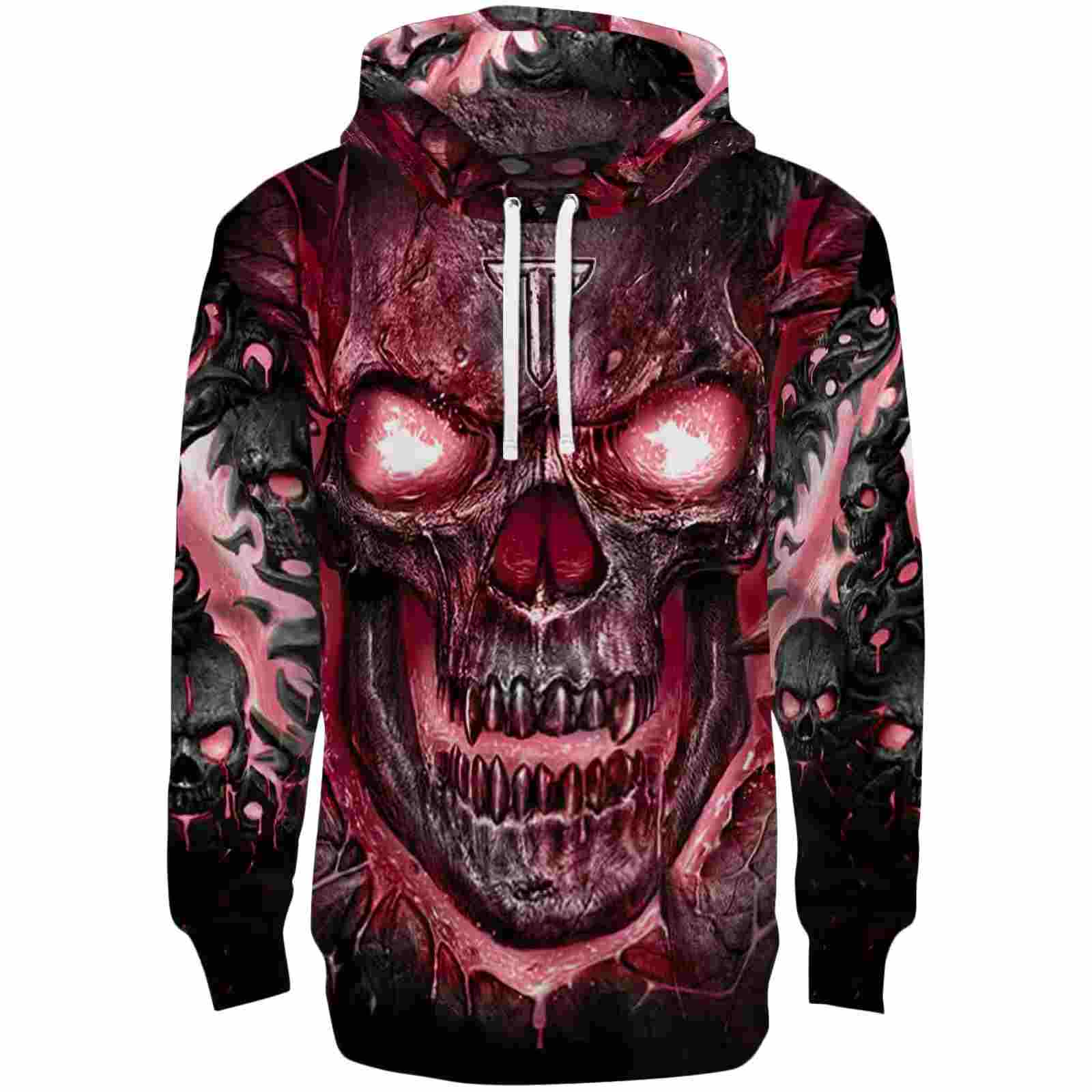Troy Trojans Demonic Skull Red Black Hoodie