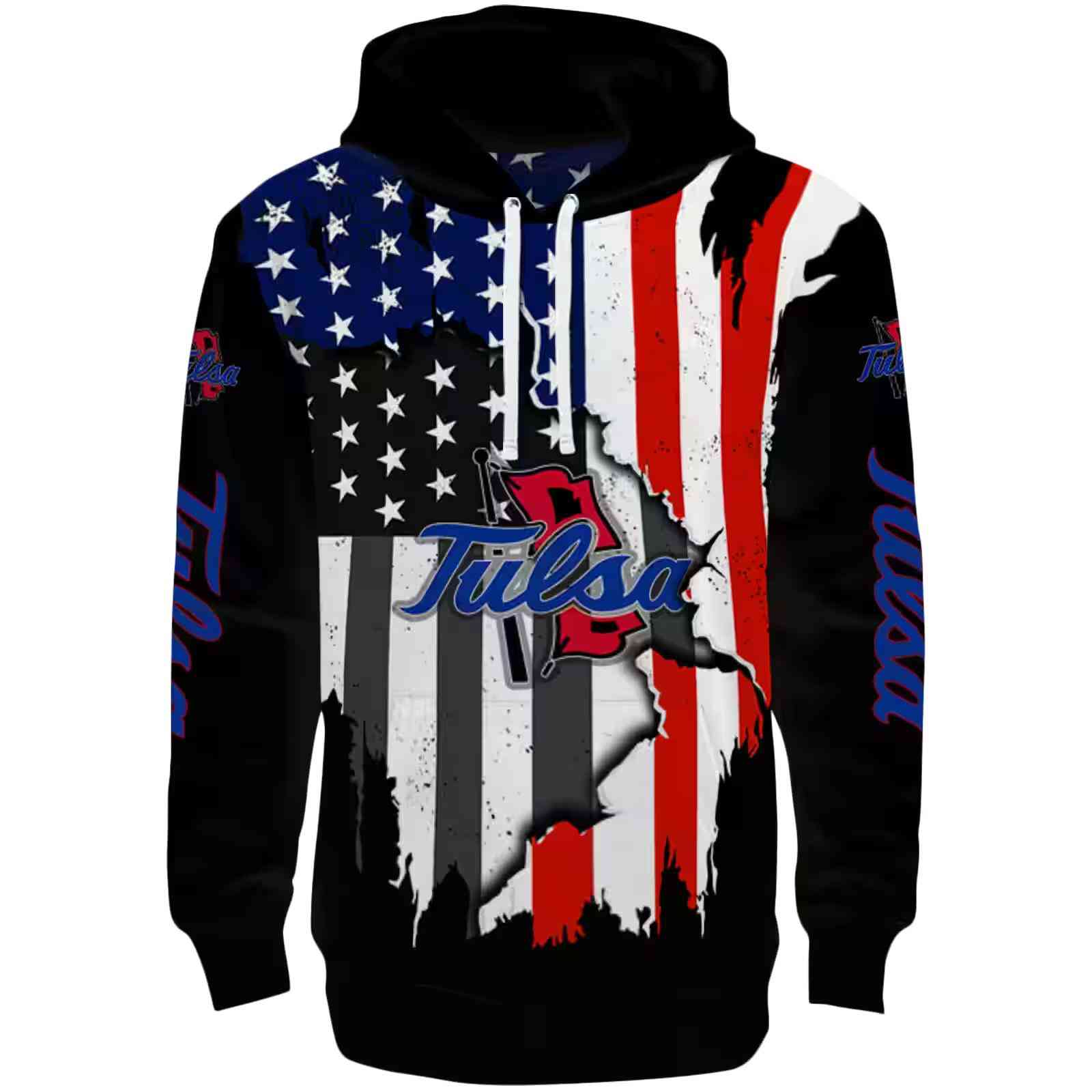 Tulsa Golden Hurricane American Pride Black Hoodie