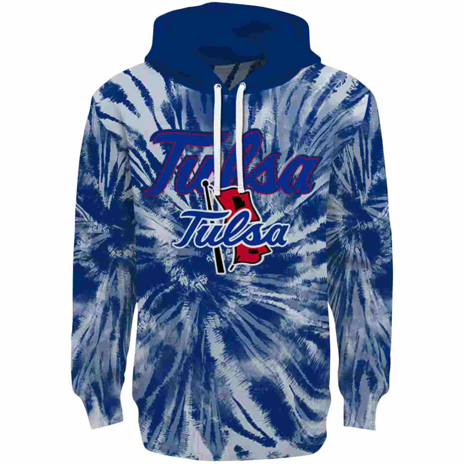 Tulsa Golden Hurricane Tie Dye Pattern Blue Hoodie